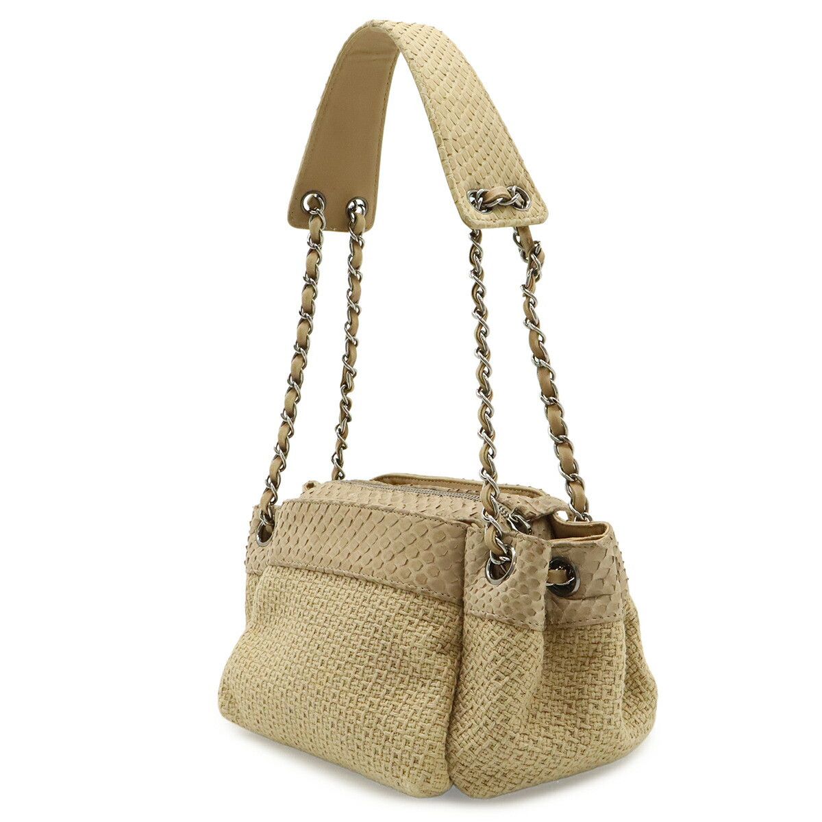 Chanel Chanel Chanel Coco Mark Python Canvas Shoulder Bag Leather Shoulder Bag DUTY FREE for USA Size ONE SIZE - 2 Thumbnail