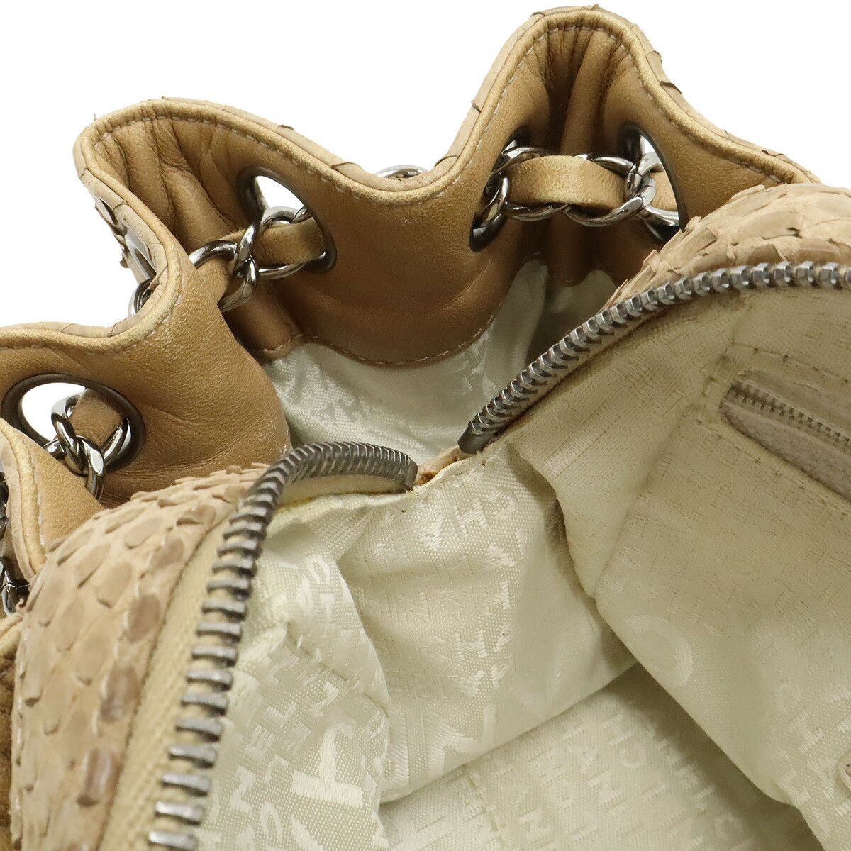 Chanel Chanel Chanel Coco Mark Python Canvas Shoulder Bag Leather Shoulder Bag DUTY FREE for USA Size ONE SIZE - 8 Thumbnail