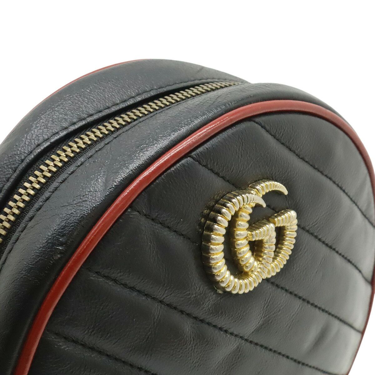 Gucci Gucci Gucci GG Marmont Quilted Leather Round Shoulder Bag Leather Shoulder Bag 550154 DUTY FREE for USA Size ONE SIZE - 7 Thumbnail