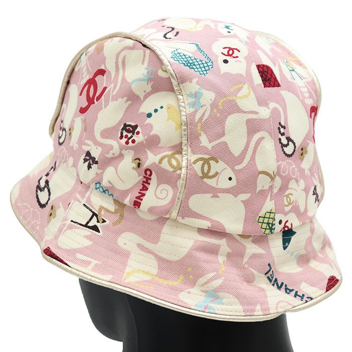 Chanel Chanel Chanel Cotton Canvas Leather Bucket Hat Textile Hats DUTY FREE for USA Size ONE SIZE - 6 Thumbnail