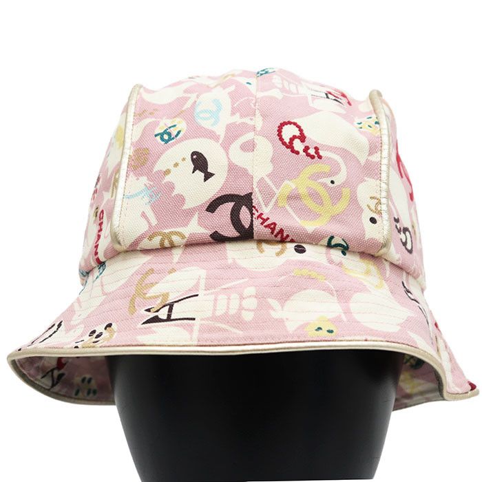 Chanel Chanel Chanel Cotton Canvas Leather Bucket Hat Textile Hats DUTY FREE for USA Size ONE SIZE - 3 Thumbnail