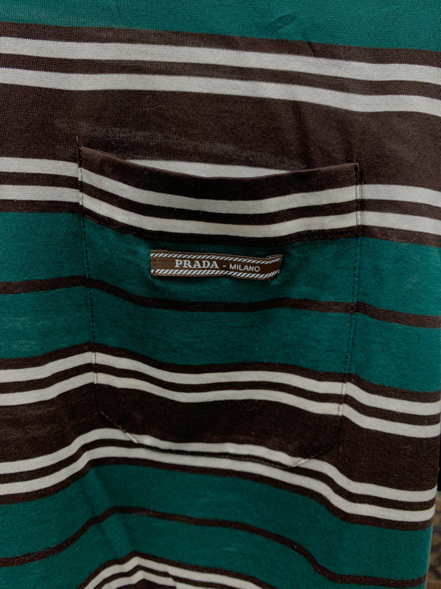 Prada Prada Striped Pocket T-Shirt IT 36 Size XS / US 0-2 / IT 36-38 - 4 Thumbnail