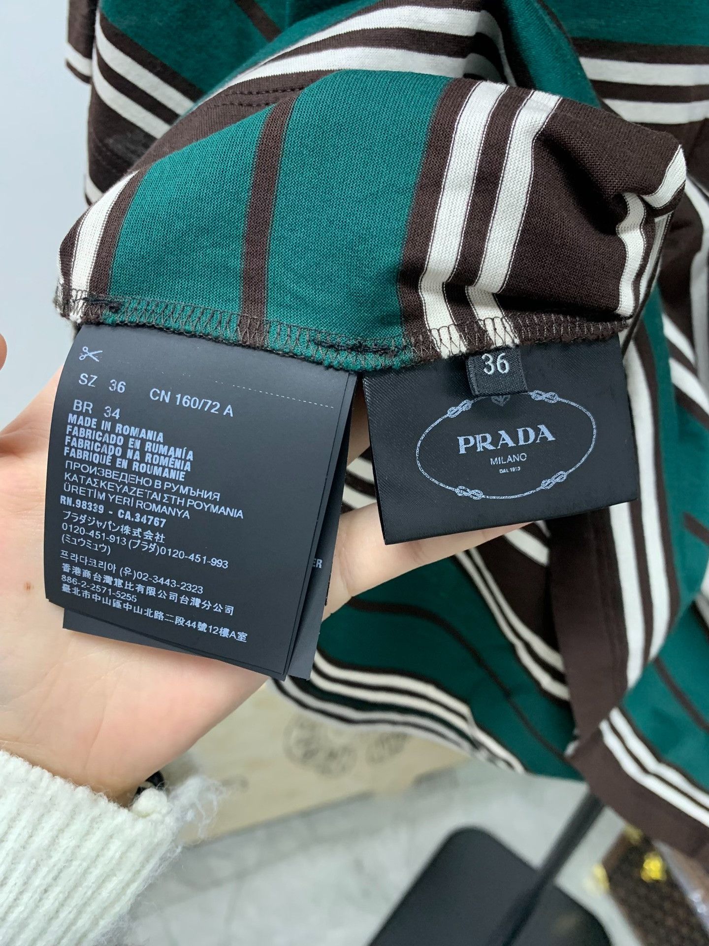 Prada Prada Striped Pocket T-Shirt IT 36 Size XS / US 0-2 / IT 36-38 - 6 Thumbnail
