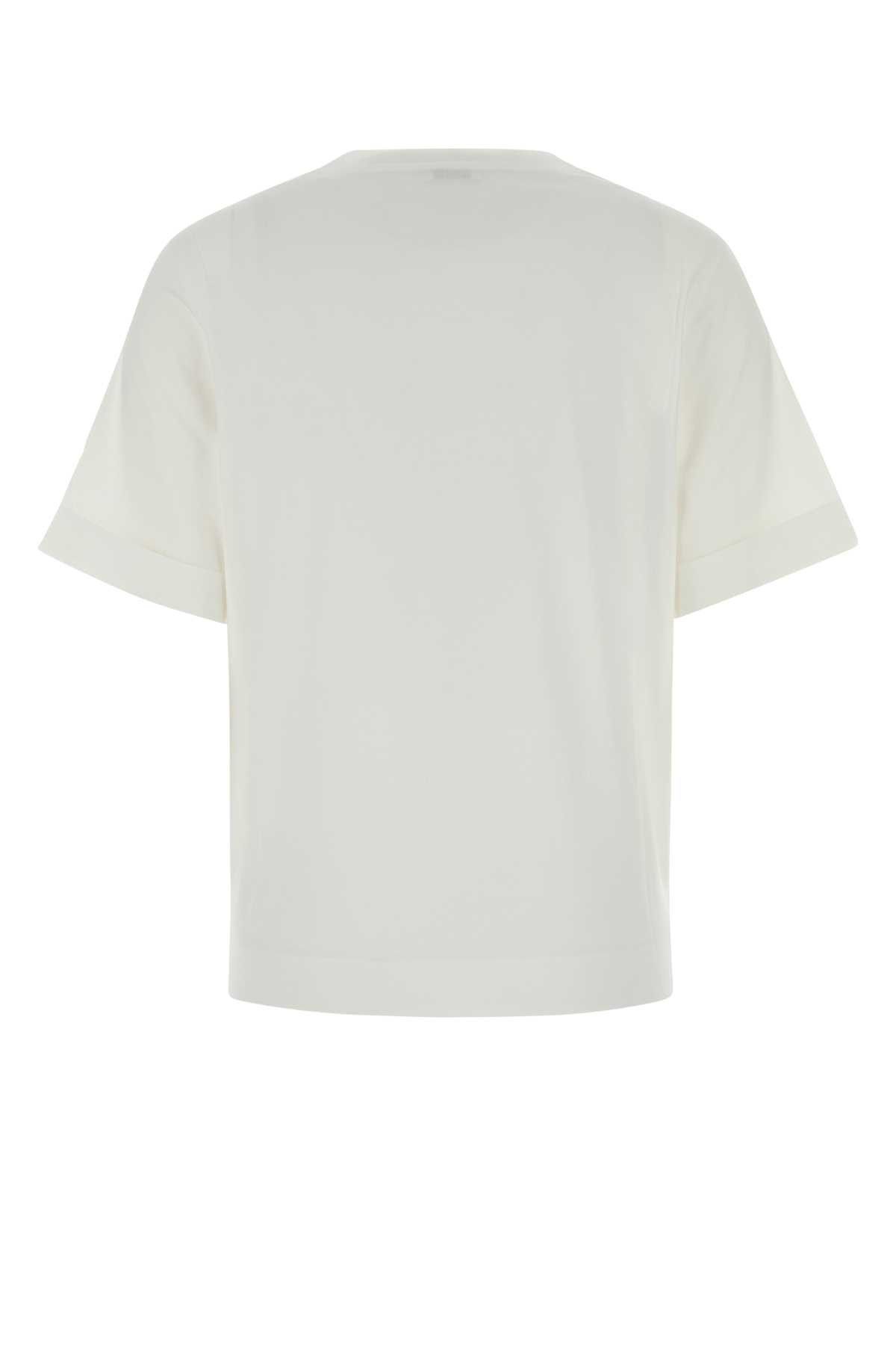 Brunello Cucinelli White Cotton T-Shirt Size M / US 6-8 / IT 42-44 - 2 Thumbnail