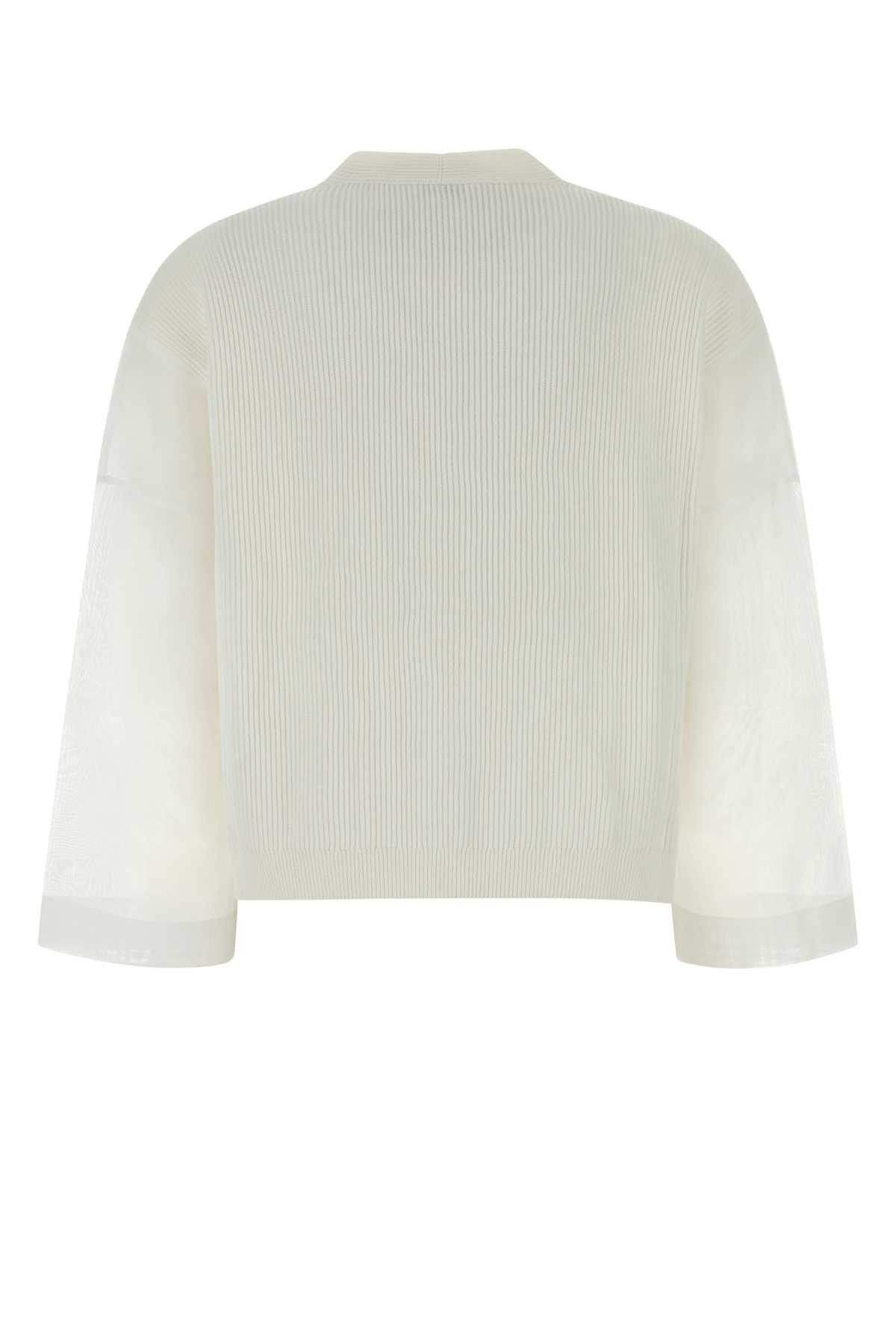 Brunello Cucinelli White Cotton Cardigan Size XS / US 0-2 / IT 36-38 - 2 Thumbnail
