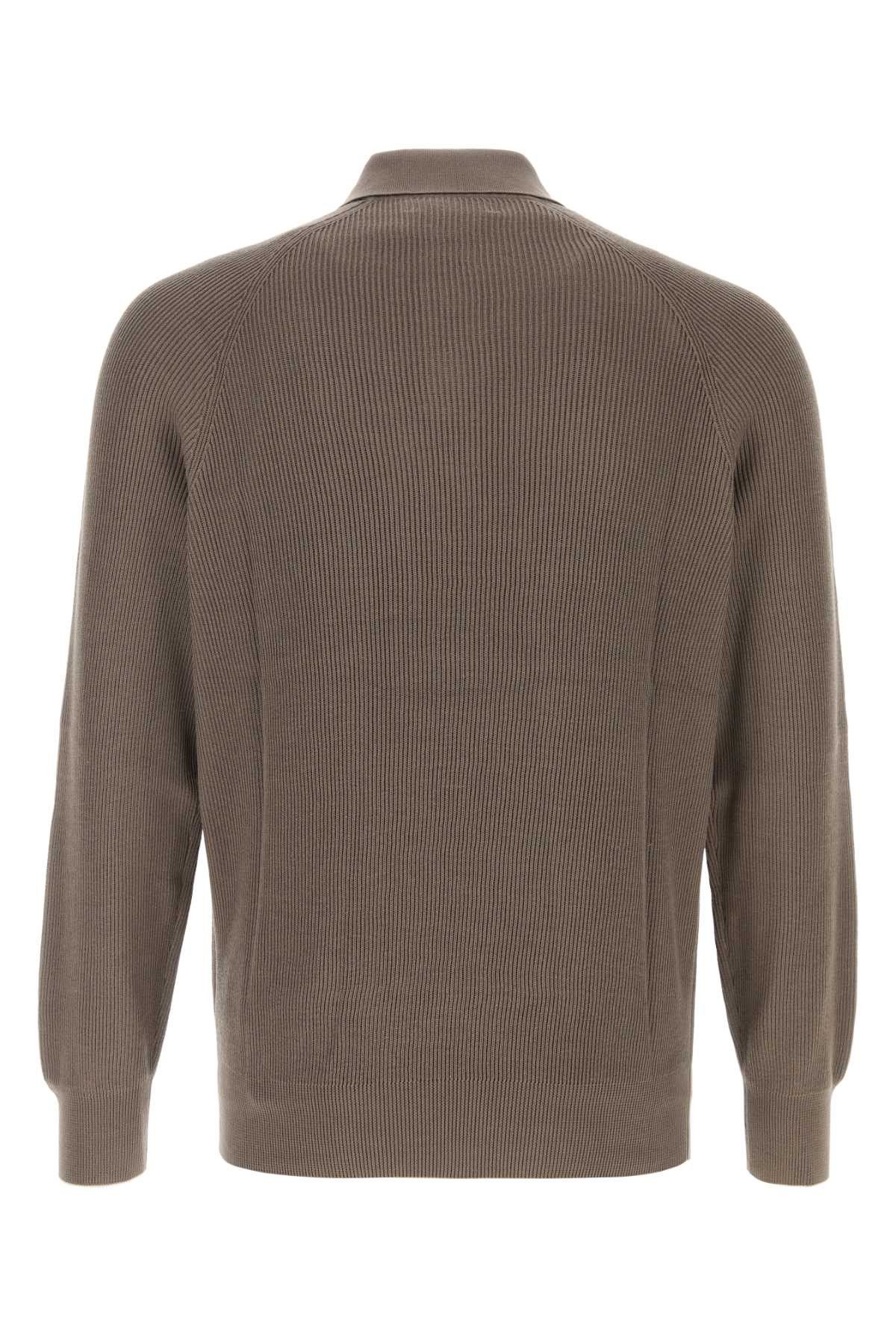 Brunello Cucinelli Mud Cotton Polo Shirt Size US M / EU 48-50 / 2 - 2 Thumbnail