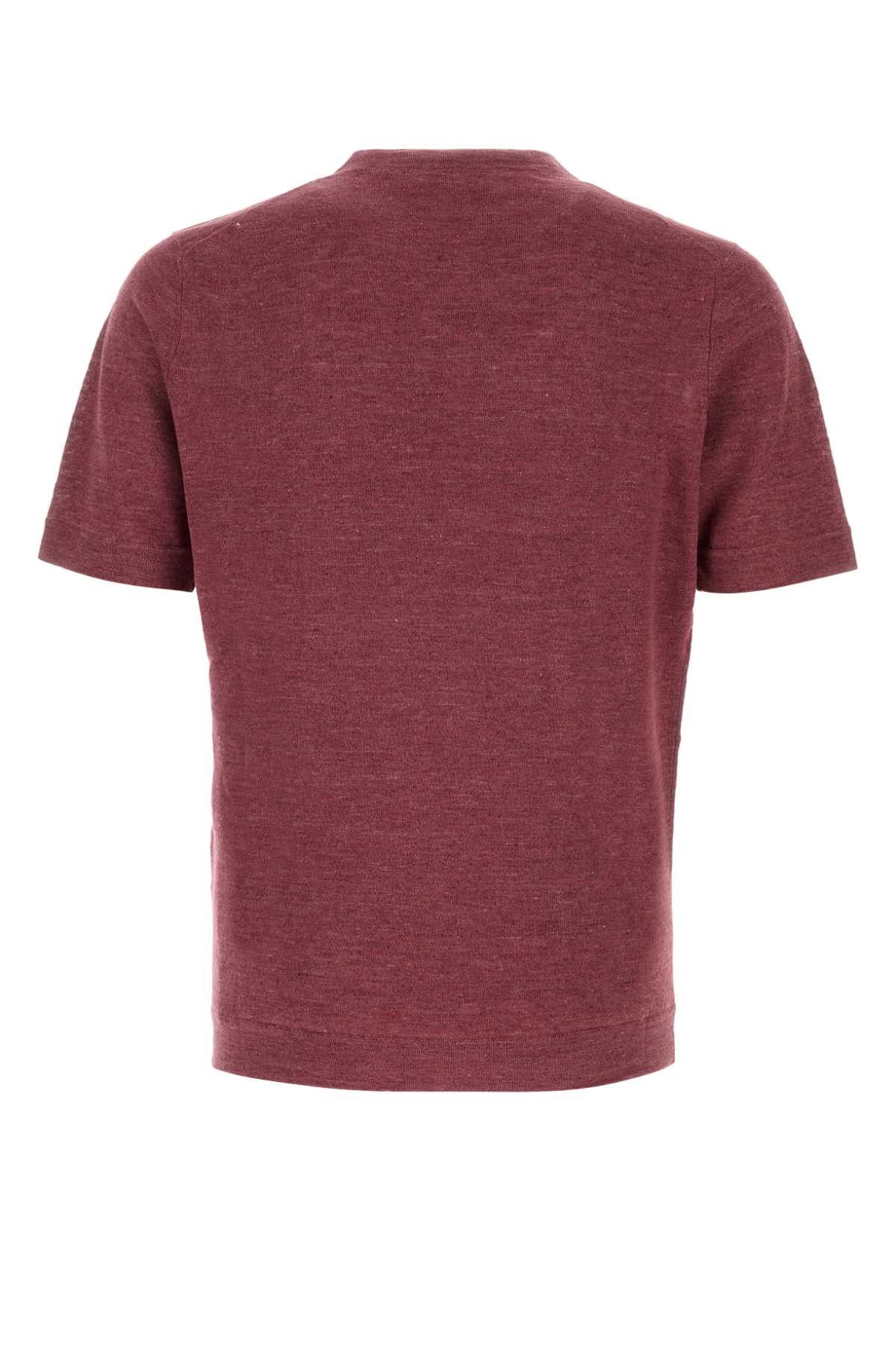 Brunello Cucinelli Tyrian Purple Linen Blend Sweater Size US L / EU 52-54 / 3 - 2 Thumbnail