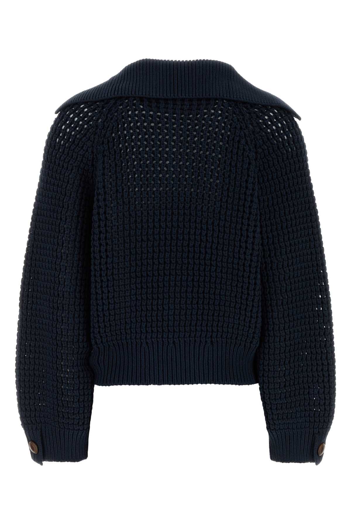 Brunello Cucinelli Blue Cotton Blend Sweater Size S / US 4 / IT 40 - 2 Thumbnail