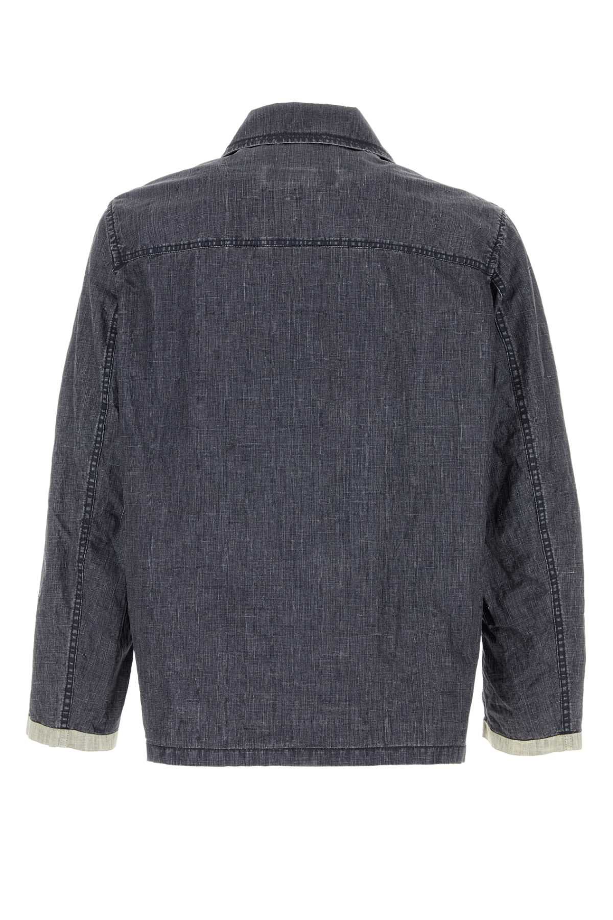 Fay Denim Blue Linen Jacket Size US XL / EU 56 / 4 - 2 Thumbnail