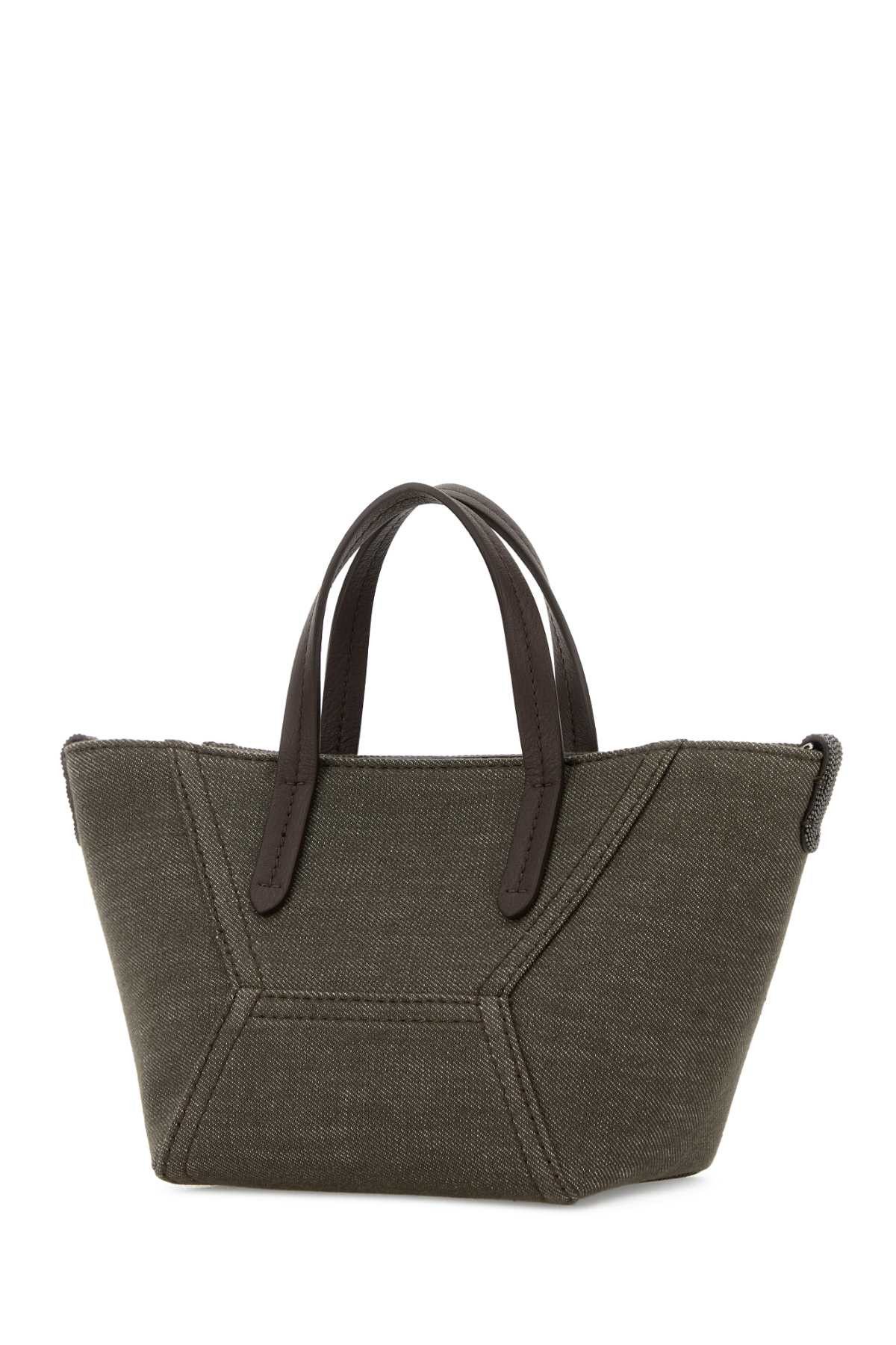 Brunello Cucinelli Olive Green Fabric Handbag Size ONE SIZE - 2 Thumbnail