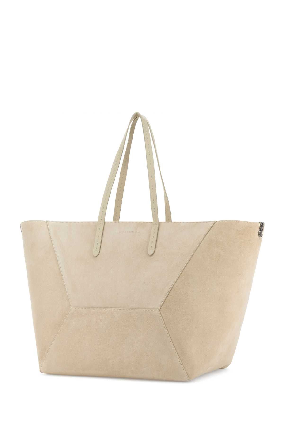Brunello Cucinelli Sand Suede Shopping Bag Size ONE SIZE - 2 Thumbnail