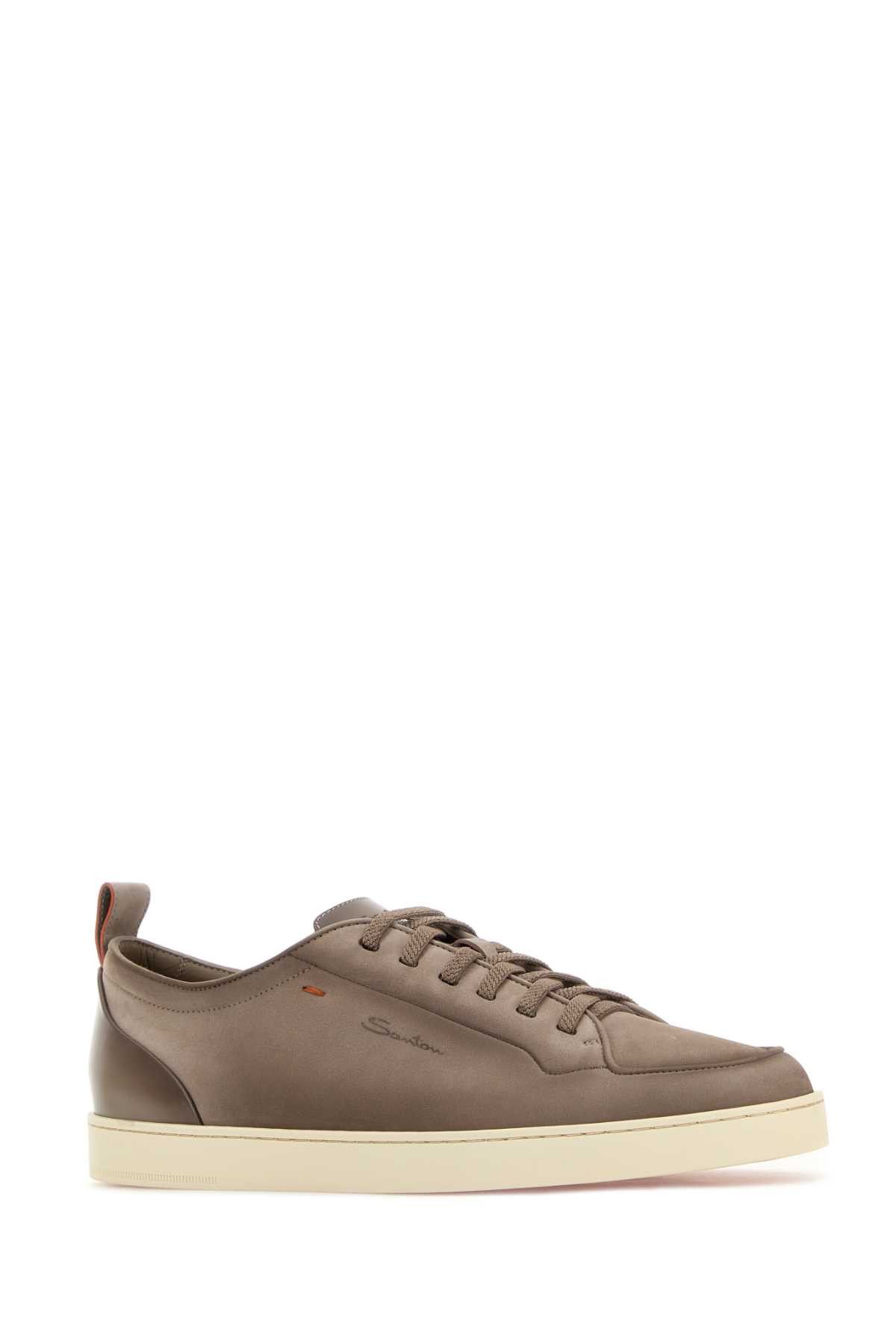 Santoni Dove Grey Leather Montecarlo Sneakers Size US 9.5 / EU 42-43 - 2 Thumbnail