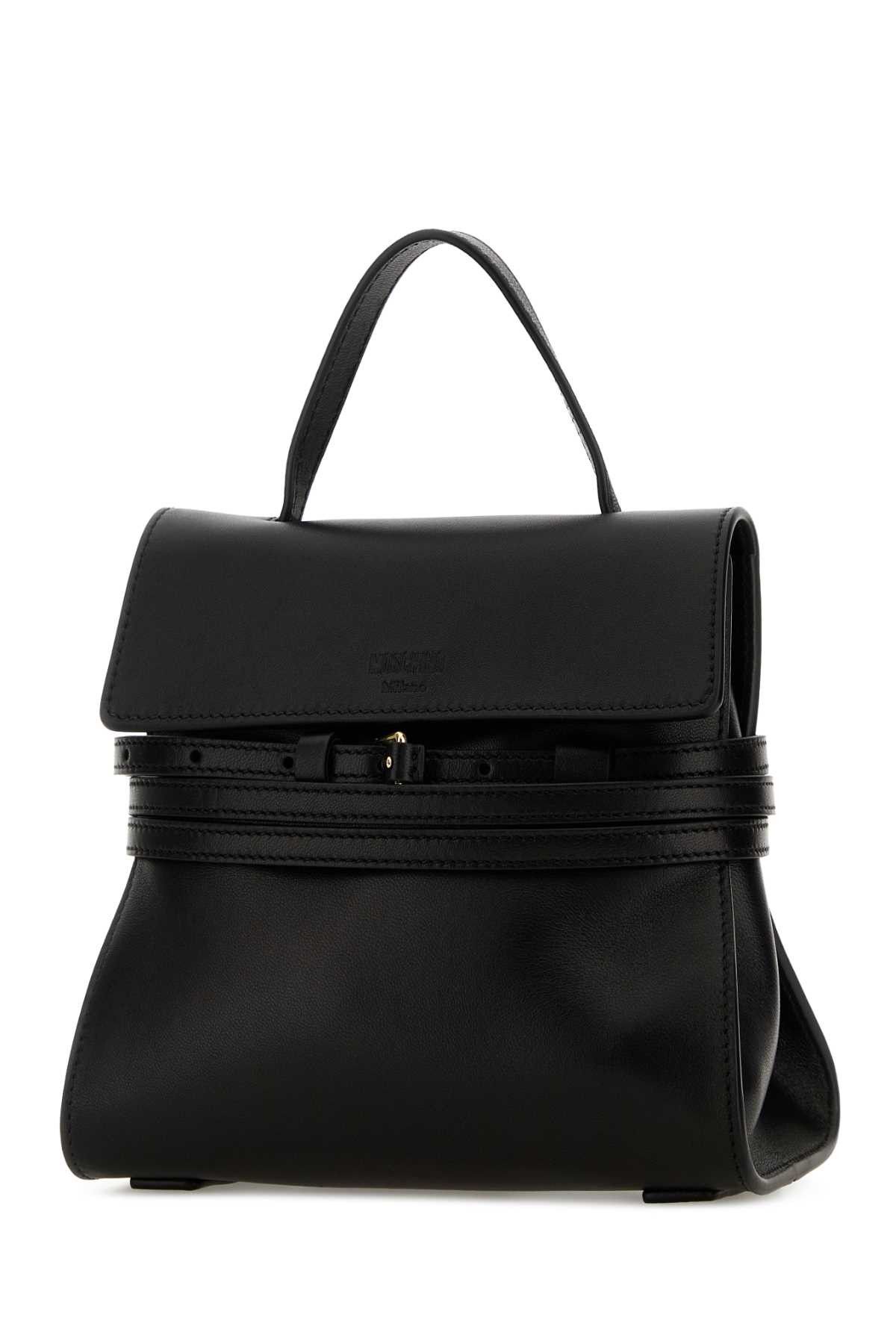 Moschino Black Nappa Leather Small Tie Me Handbag Size ONE SIZE - 2 Thumbnail