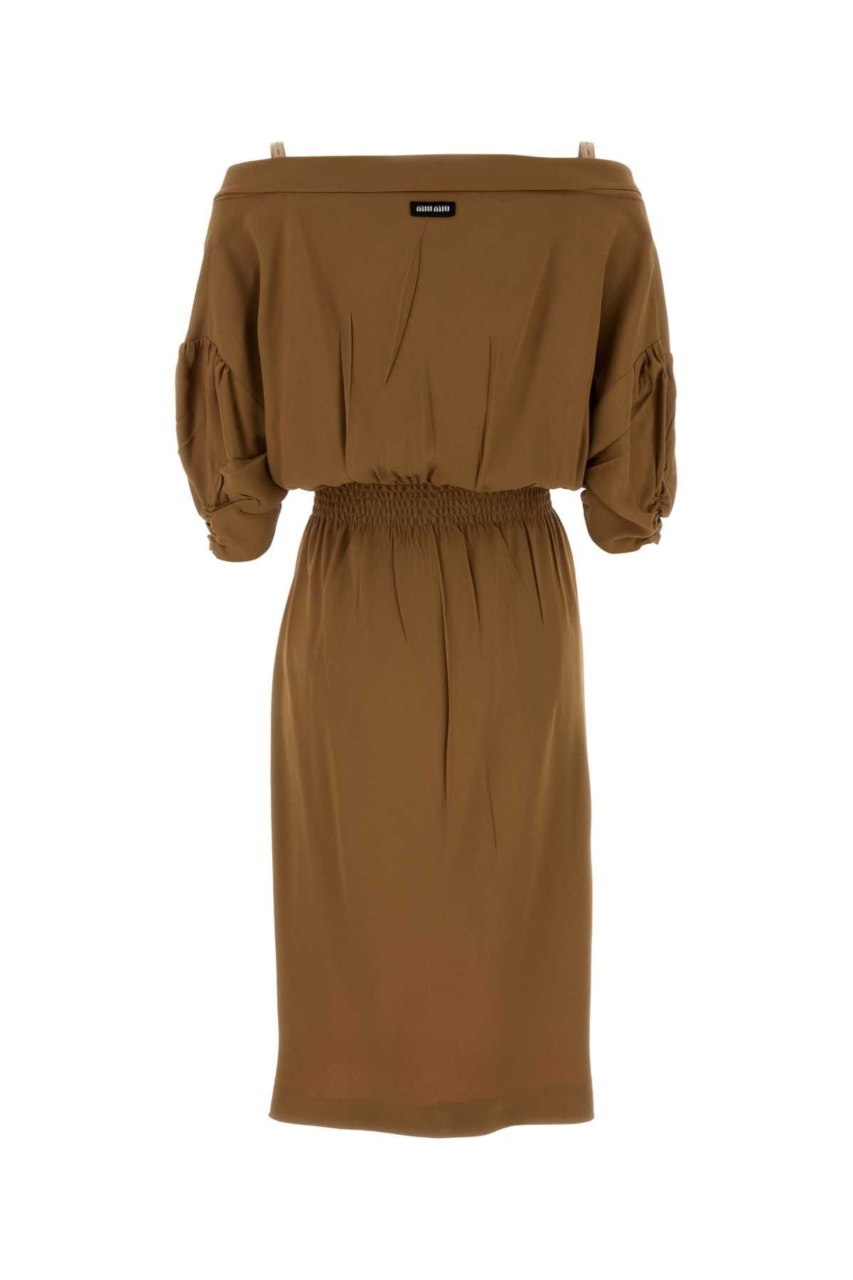 Miu Miu Camel Crepe Dress Size M / US 6-8 / IT 42-44 - 2 Thumbnail