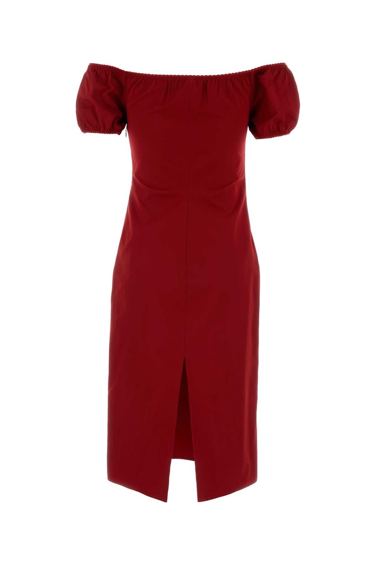 Miu Miu Red Poplin Dress Size S / US 4 / IT 40 - 2 Thumbnail