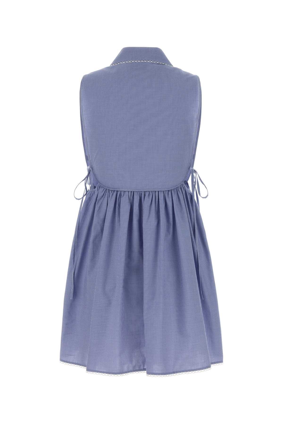 Miu Miu Embroidered Cotton Mini Dress Size M / US 6-8 / IT 42-44 - 2 Thumbnail
