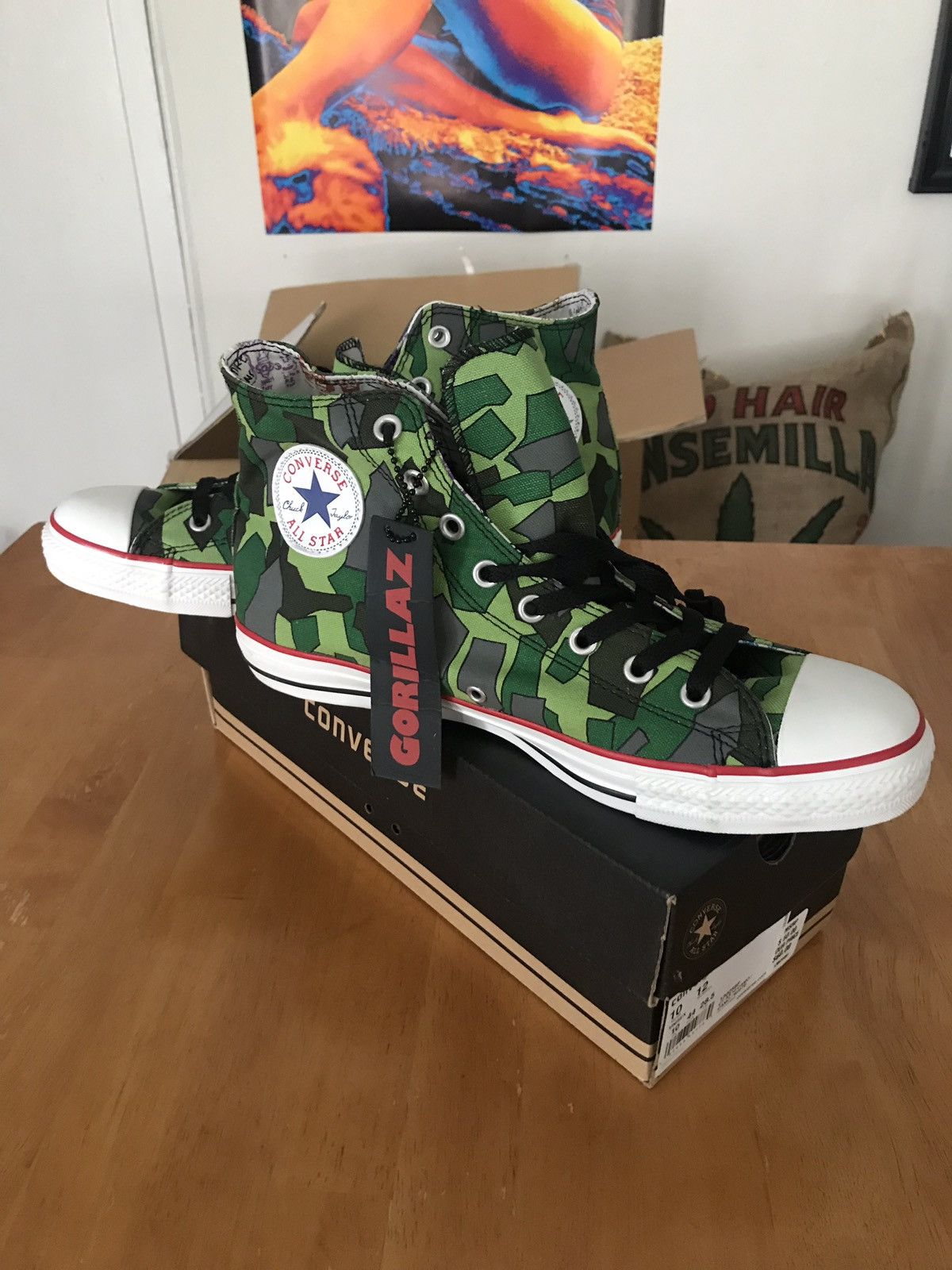 Converse Converse x GORILLAZ Camo Green Chuck Taylor All Star Hi Top Grailed