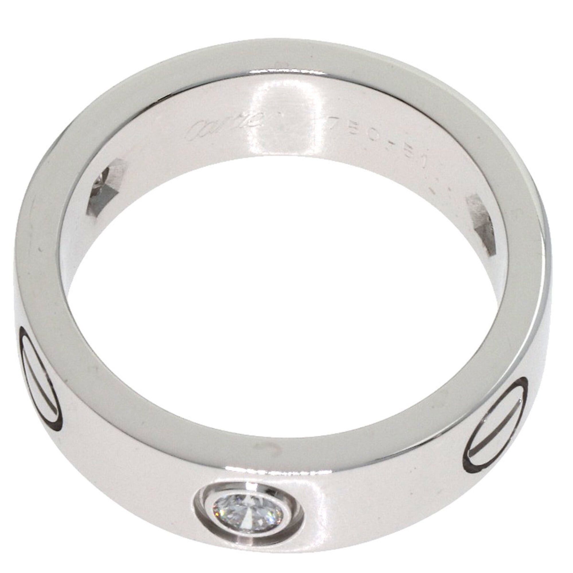 Cartier Cartier Love Ring Half Diamond #51 18K White Gold Women's CARTIER Size ONE SIZE - 4 Thumbnail