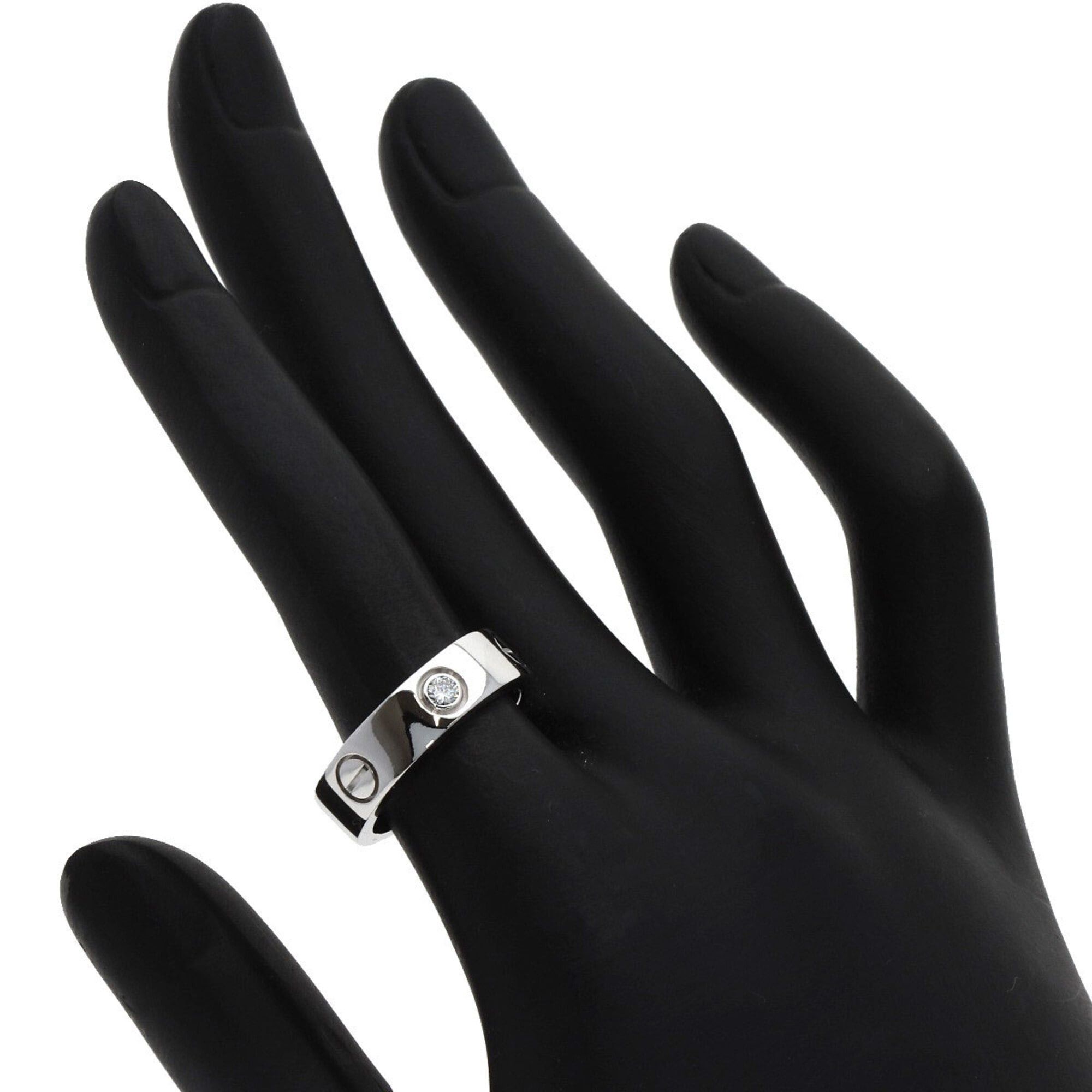 Cartier Cartier Love Ring Half Diamond #51 18K White Gold Women's CARTIER Size ONE SIZE - 6 Thumbnail
