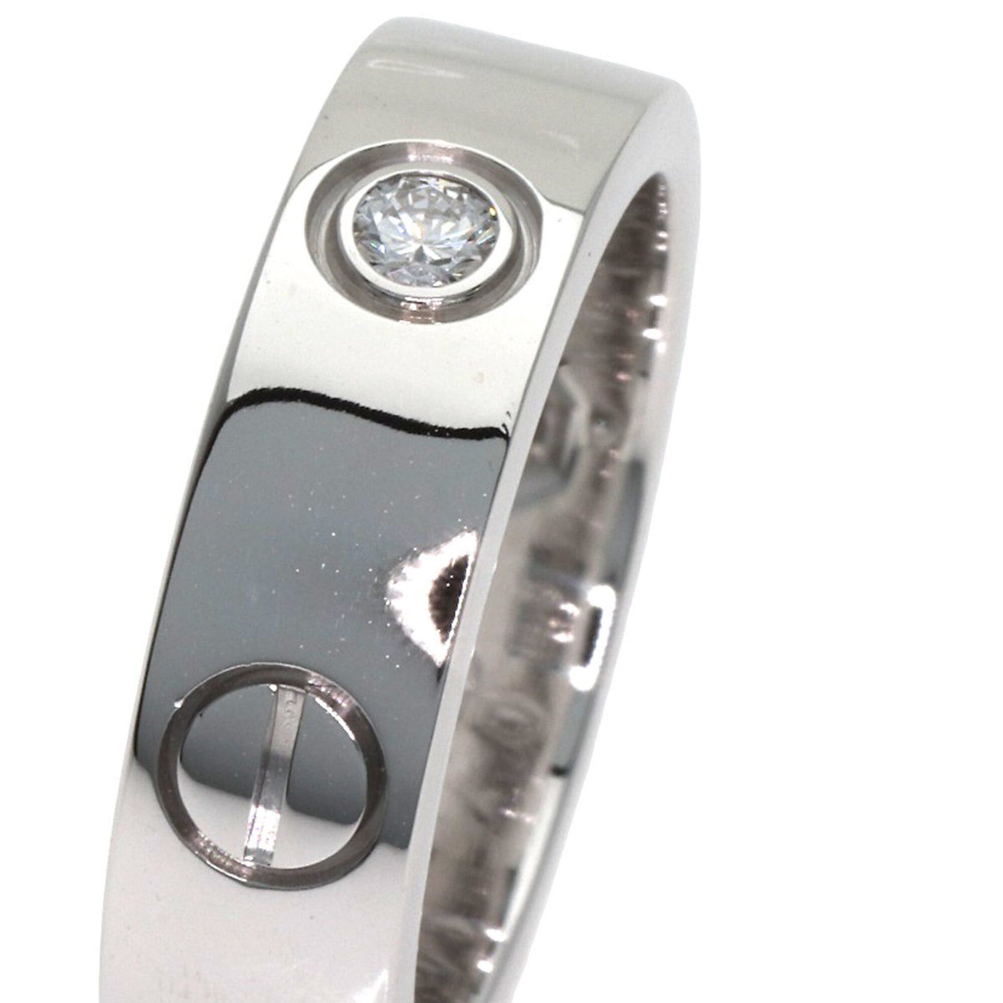 Cartier Cartier Love Ring Half Diamond #51 18K White Gold Women's CARTIER Size ONE SIZE - 7 Thumbnail