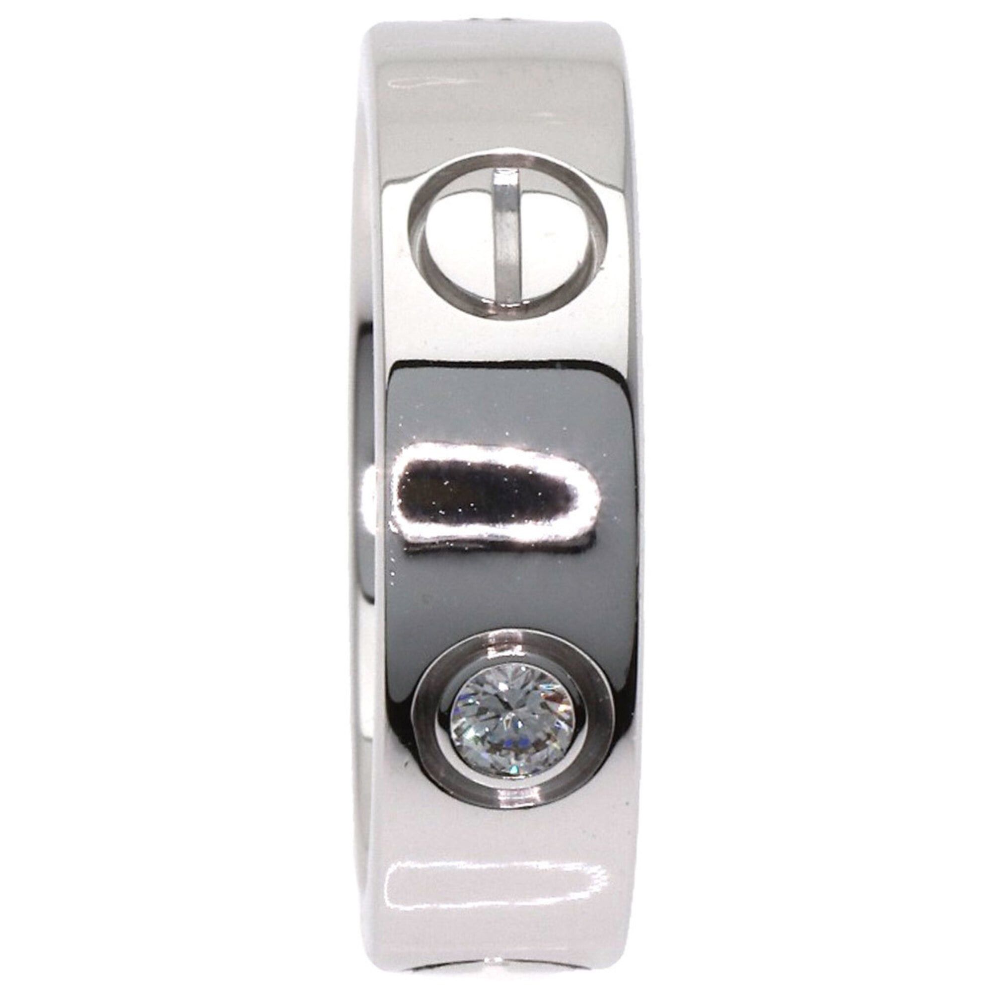 Cartier Cartier Love Ring Half Diamond #51 18K White Gold Women's CARTIER Size ONE SIZE - 3 Thumbnail