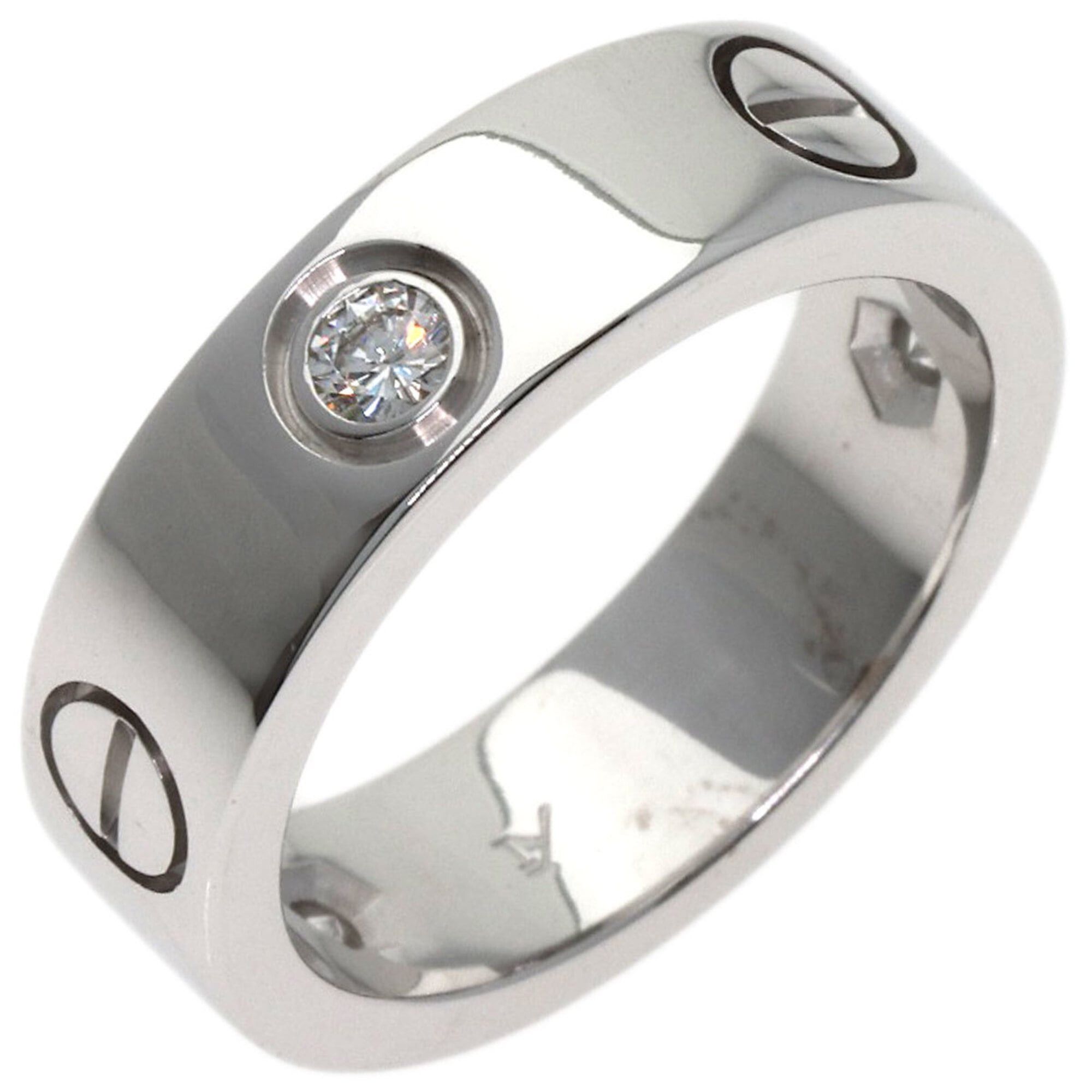 Cartier Cartier Love Ring Half Diamond #51 18K White Gold Women's CARTIER Size ONE SIZE - 2 Thumbnail