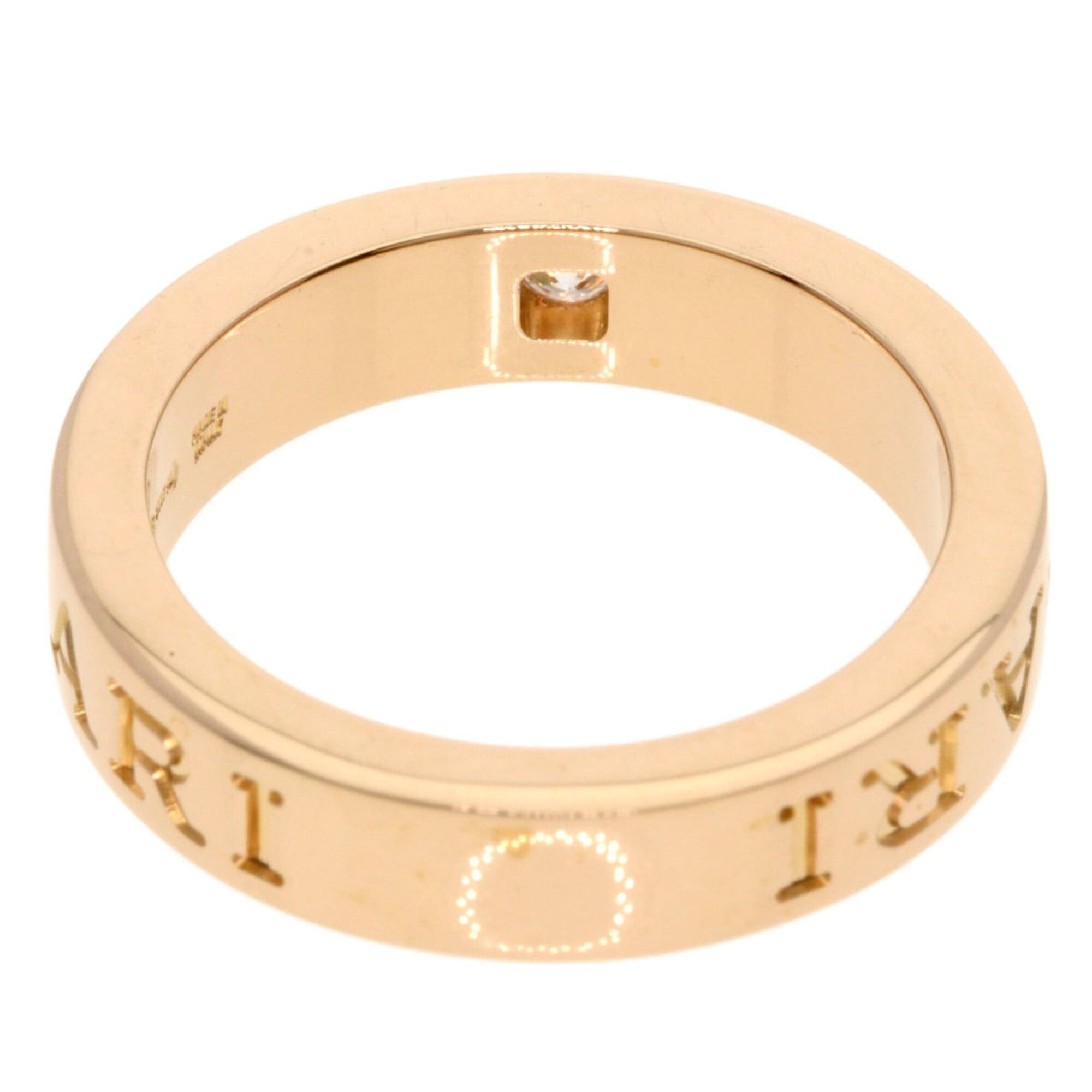 Bvlgari BVLGARI Double Logo 1P Diamond Ring, 18K Pink Gold, Women's Size ONE SIZE - 4 Thumbnail