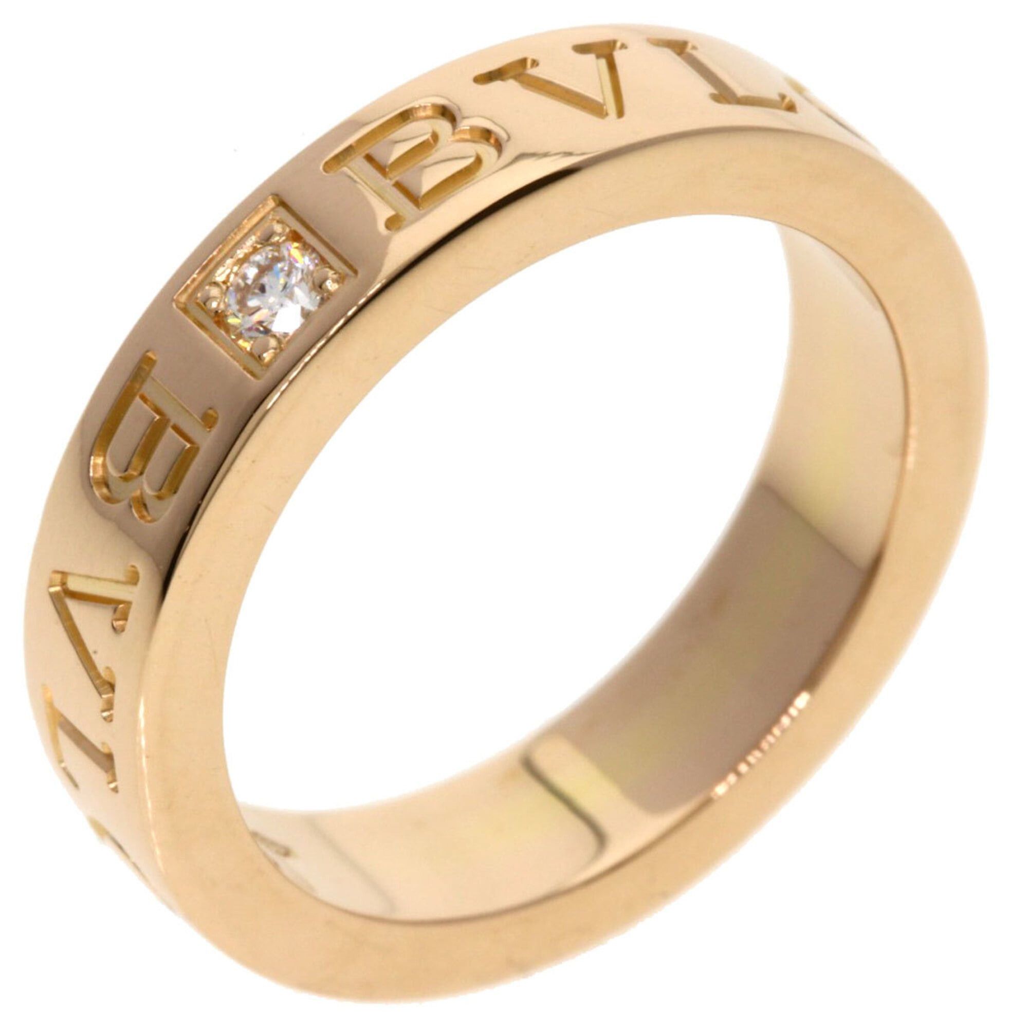 Bvlgari BVLGARI Double Logo 1P Diamond Ring, 18K Pink Gold, Women's Size ONE SIZE - 2 Thumbnail