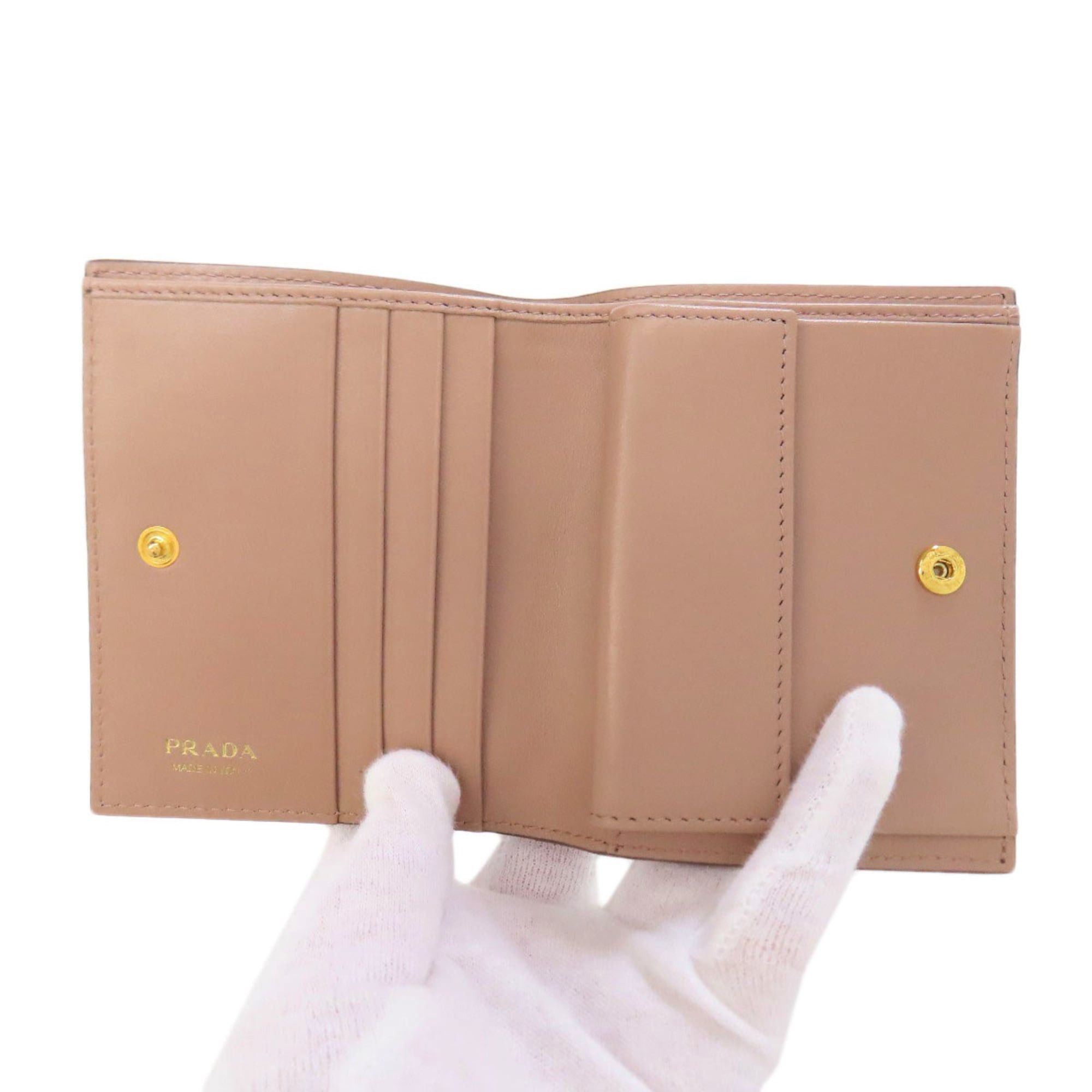 Prada Prada Logo Bi-fold Leather Wallet for Women PRADA Size ONE SIZE - 4 Thumbnail