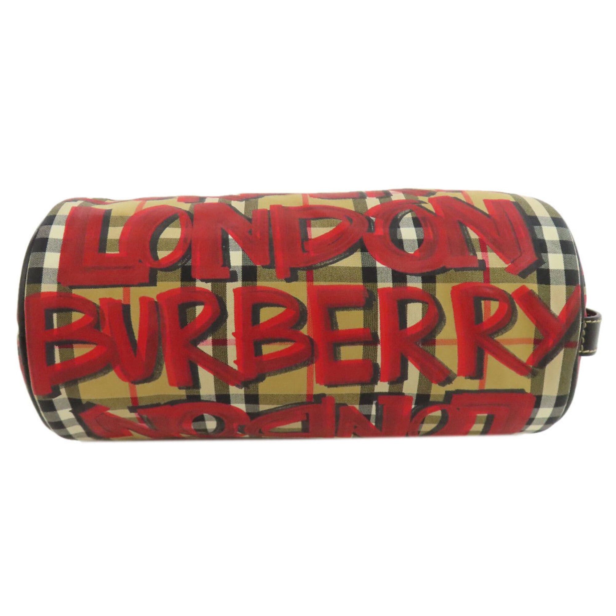 Burberry Burberry Nova Check Graffiti Print Shoulder Bag, Nylon, Women's, BURBERRY Size ONE SIZE - 4 Thumbnail