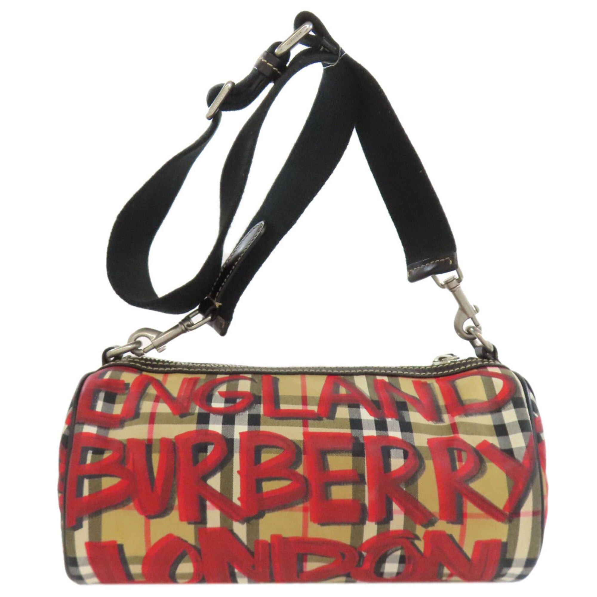 Burberry Burberry Nova Check Graffiti Print Shoulder Bag, Nylon, Women's, BURBERRY Size ONE SIZE - 2 Thumbnail
