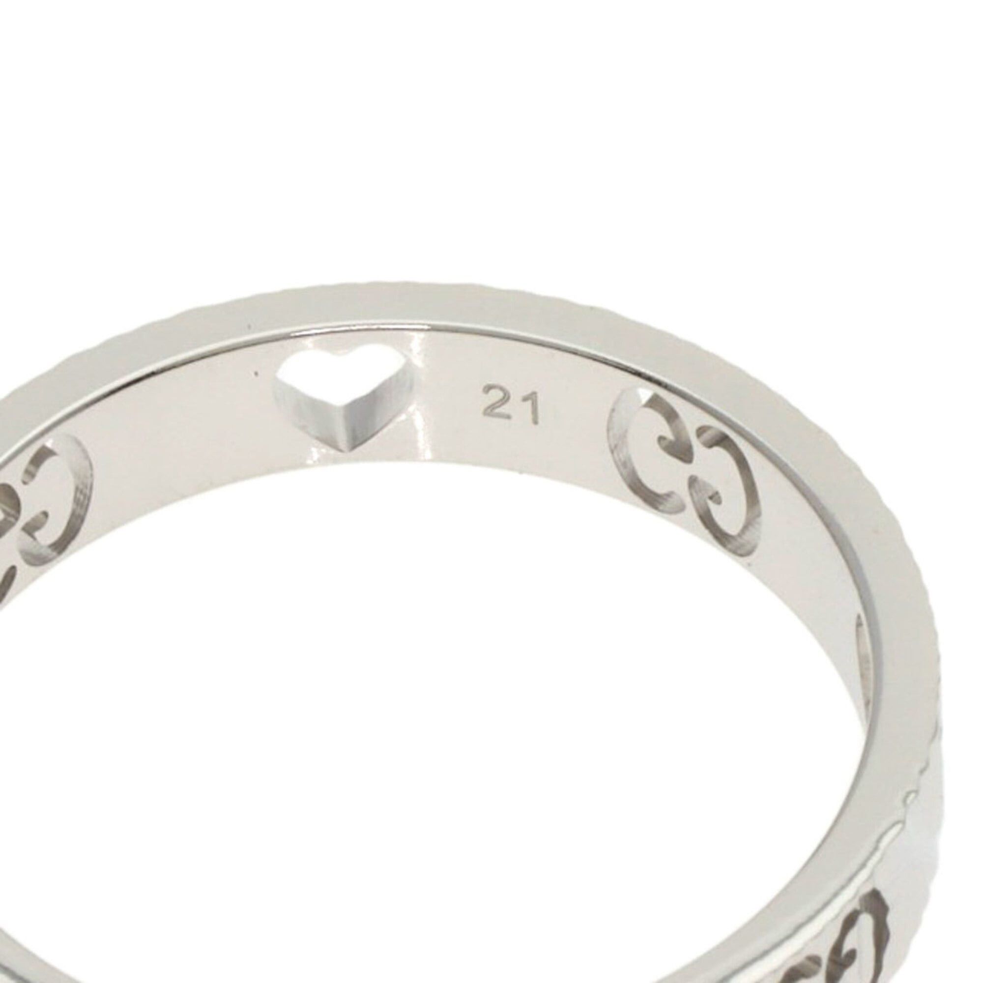 Gucci Gucci Icon Heart #21 Ring, 18K White Gold, Women's GUCCI Size ONE SIZE - 7 Thumbnail