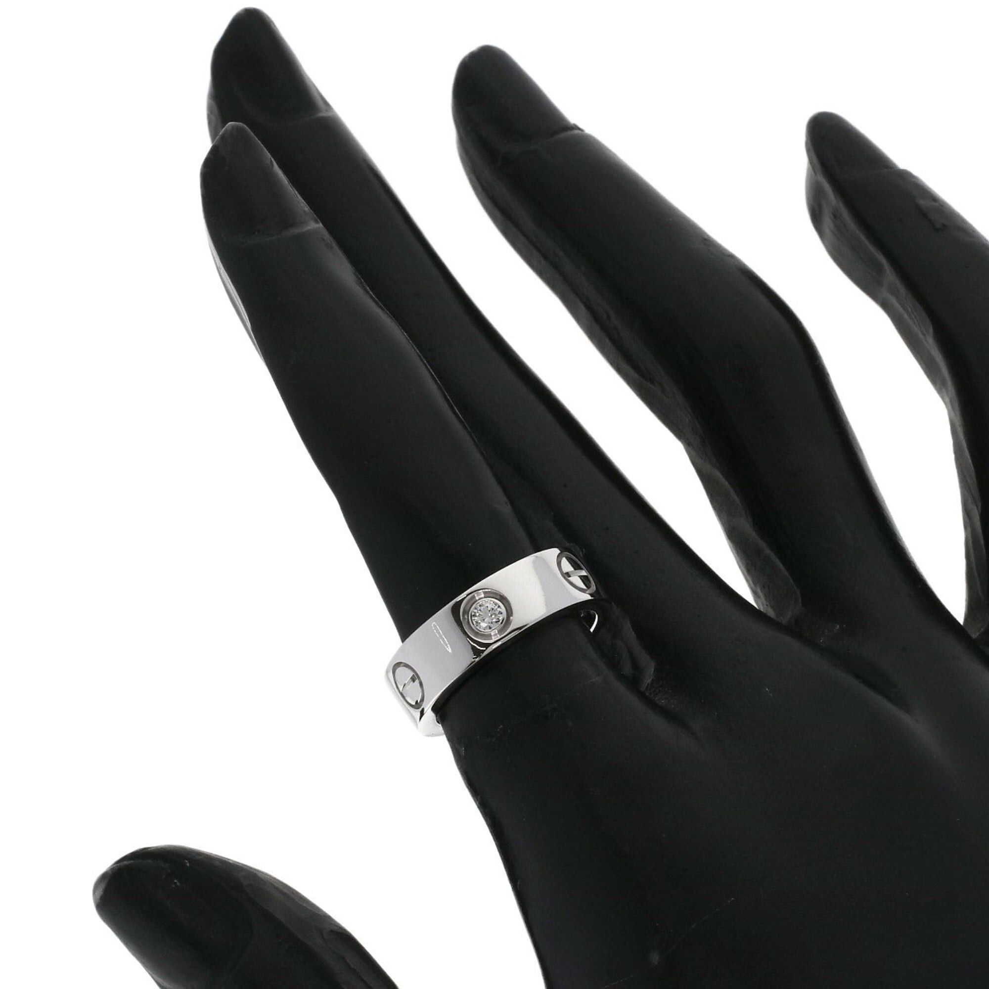 Cartier Cartier Love Ring, 3 Diamonds, Size 48, 18K White Gold, Women's CARTIER Size ONE SIZE - 7 Thumbnail