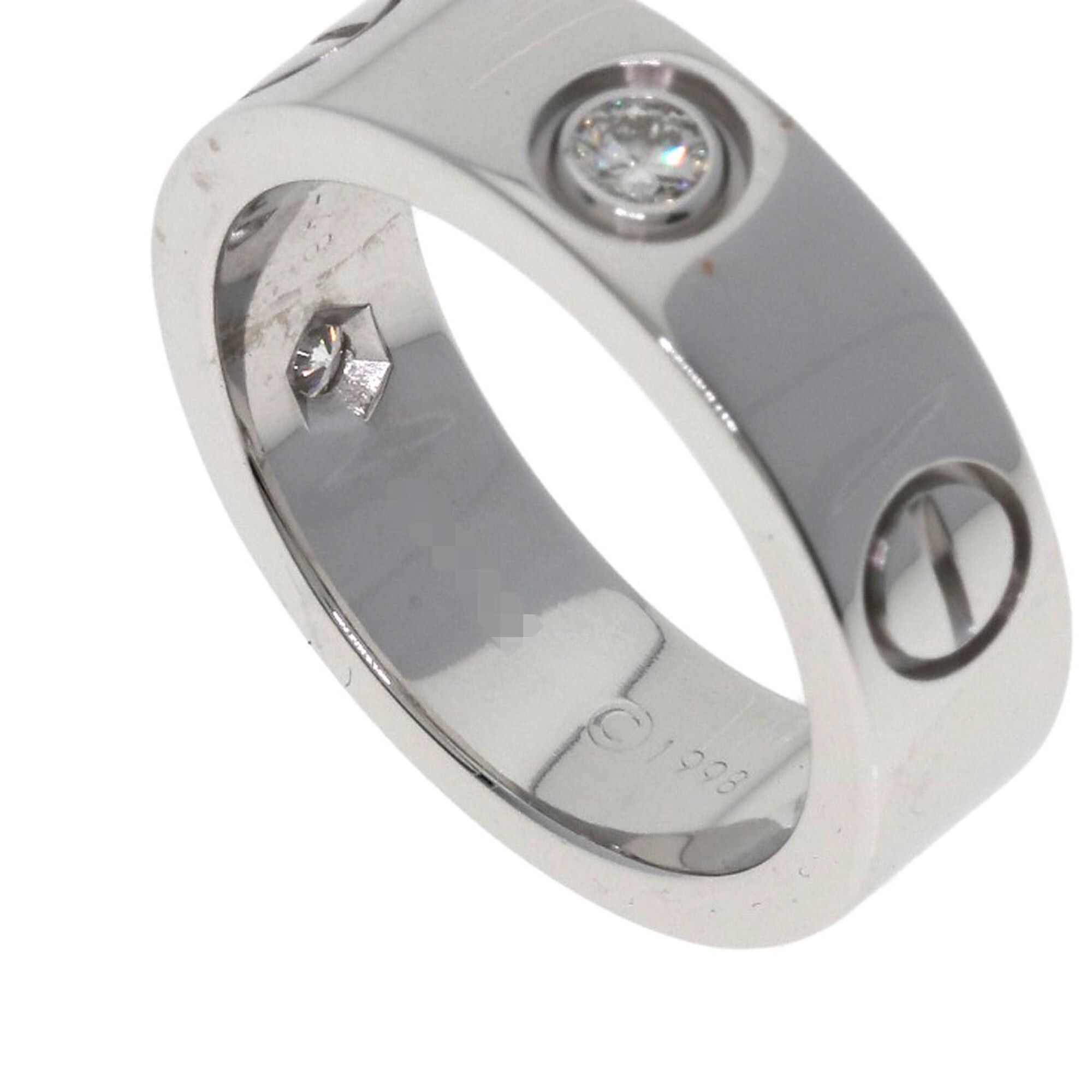 Cartier Cartier Love Ring, 3 Diamonds, Size 48, 18K White Gold, Women's CARTIER Size ONE SIZE - 6 Thumbnail
