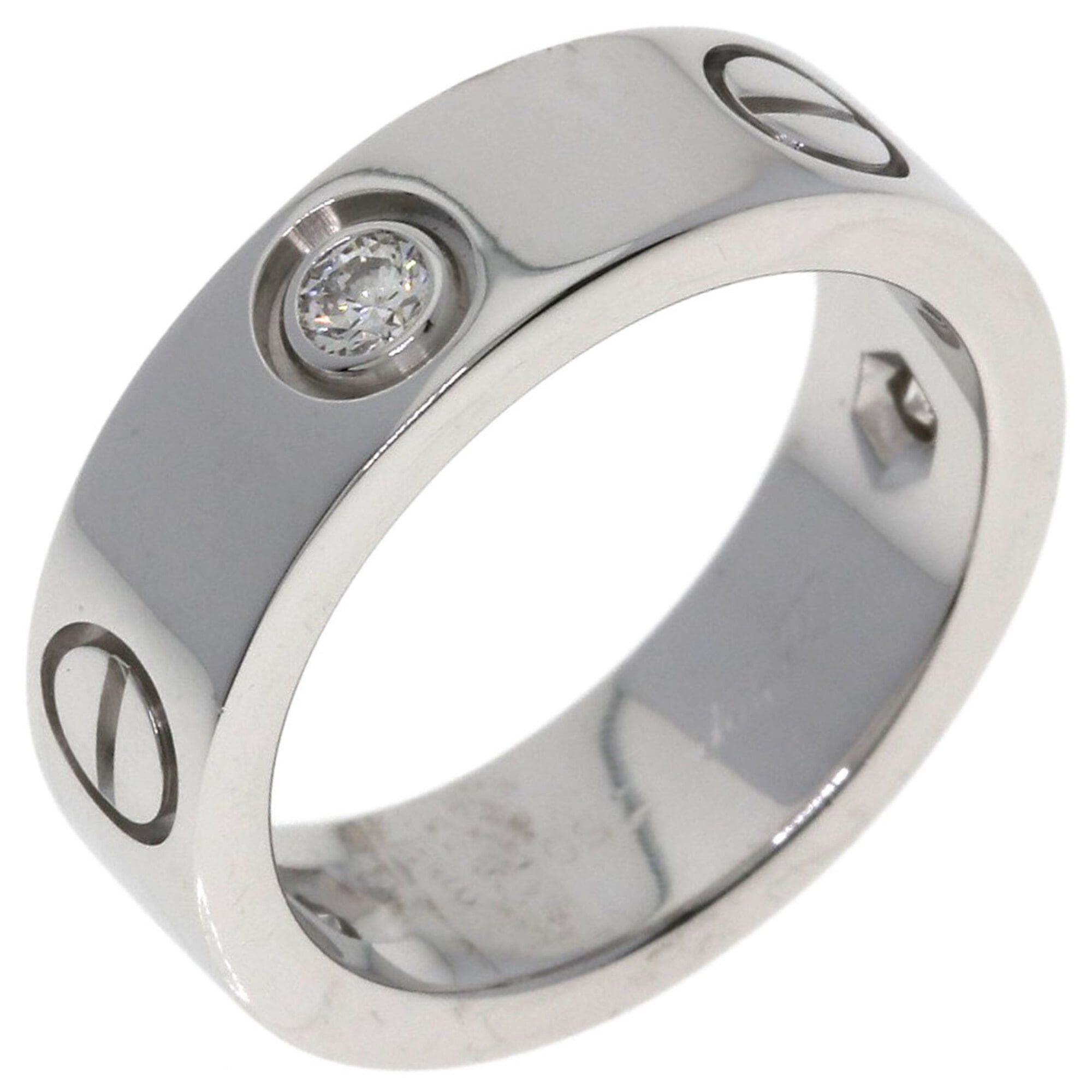 Cartier Cartier Love Ring, 3 Diamonds, Size 48, 18K White Gold, Women's CARTIER Size ONE SIZE - 2 Thumbnail