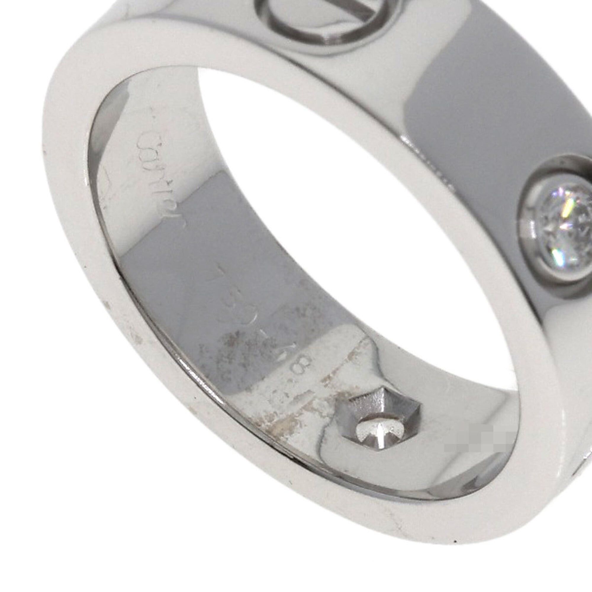 Cartier Cartier Love Ring, 3 Diamonds, Size 48, 18K White Gold, Women's CARTIER Size ONE SIZE - 9 Thumbnail