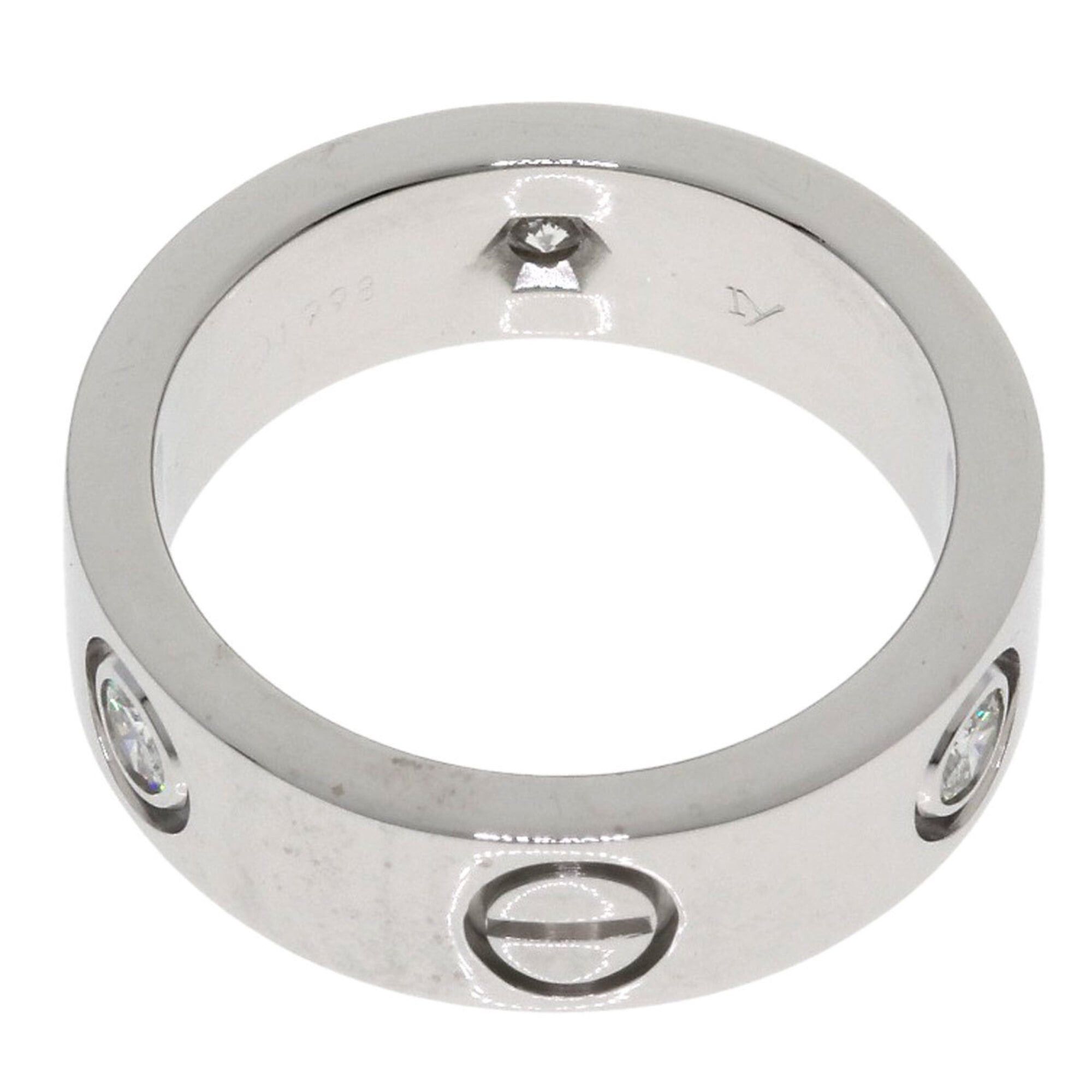 Cartier Cartier Love Ring, 3 Diamonds, Size 48, 18K White Gold, Women's CARTIER Size ONE SIZE - 4 Thumbnail