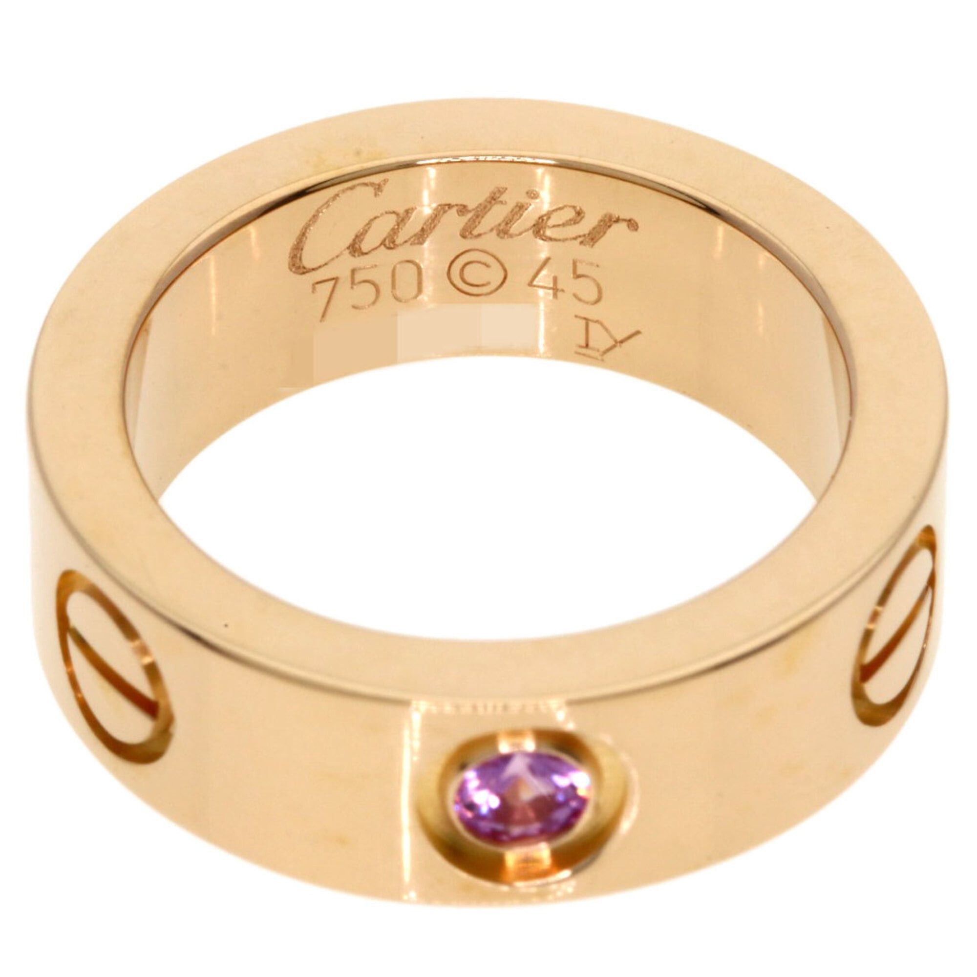 Cartier Cartier Love Ring, 1P Pink Sapphire, Size 45, 18K Gold, Women's CARTIER Size ONE SIZE - 4 Thumbnail