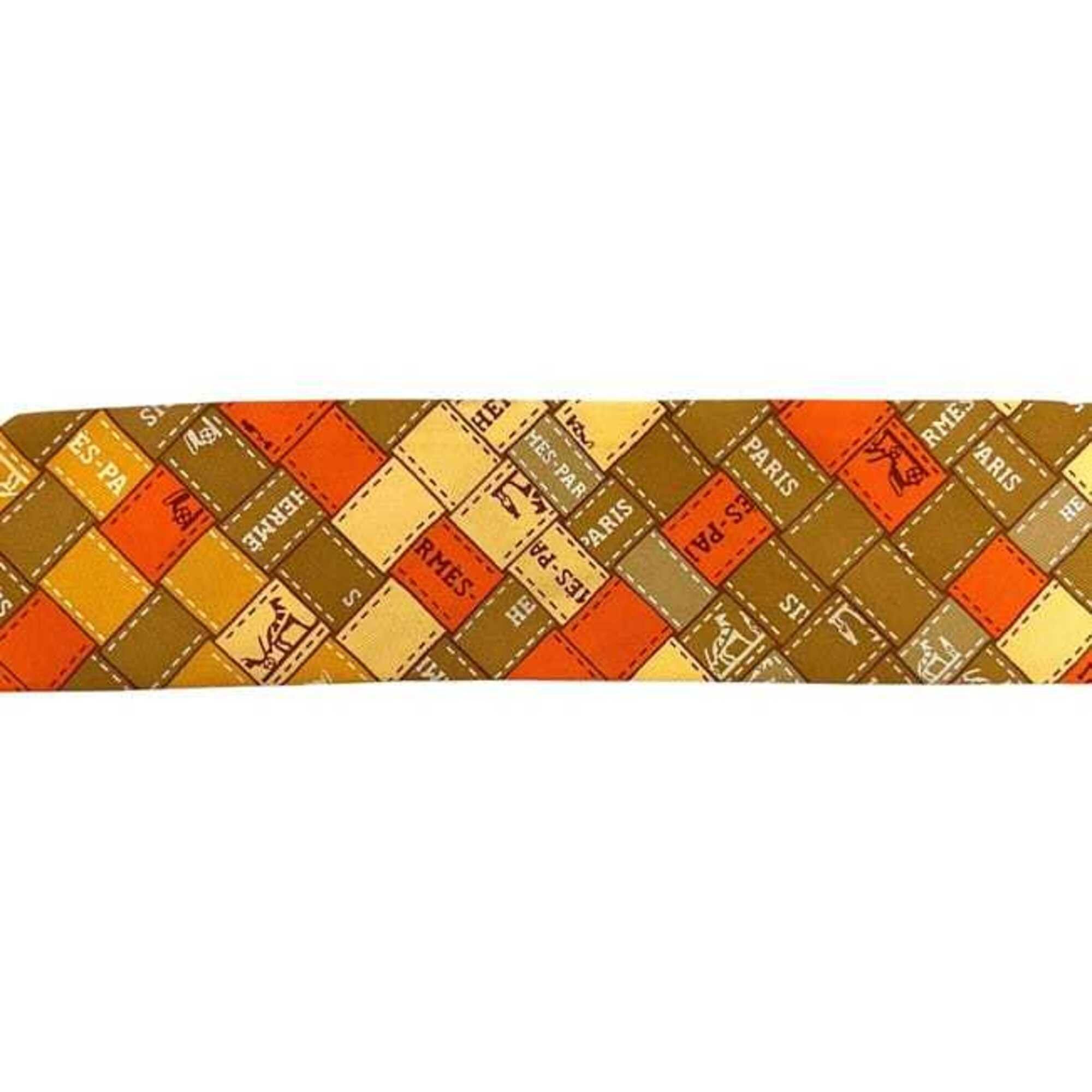 Hermes Hermes Ribbon Twilly Orange Scarf Muffler 100% Silk HERMES Size ONE SIZE - 8 Thumbnail