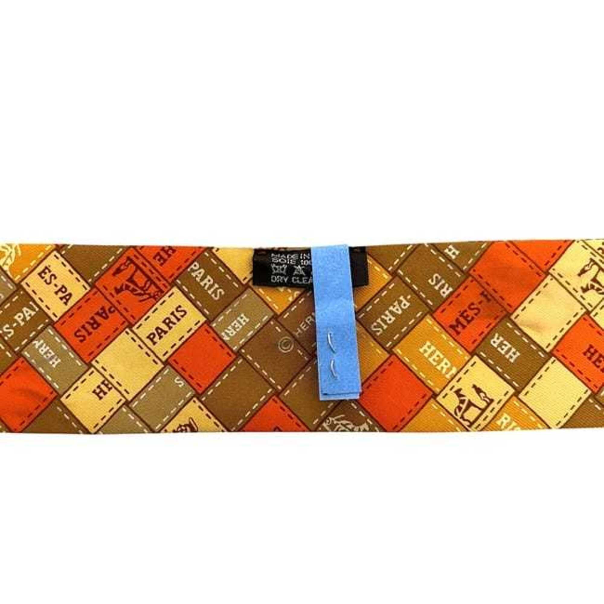 Hermes Hermes Ribbon Twilly Orange Scarf Muffler 100% Silk HERMES Size ONE SIZE - 5 Thumbnail
