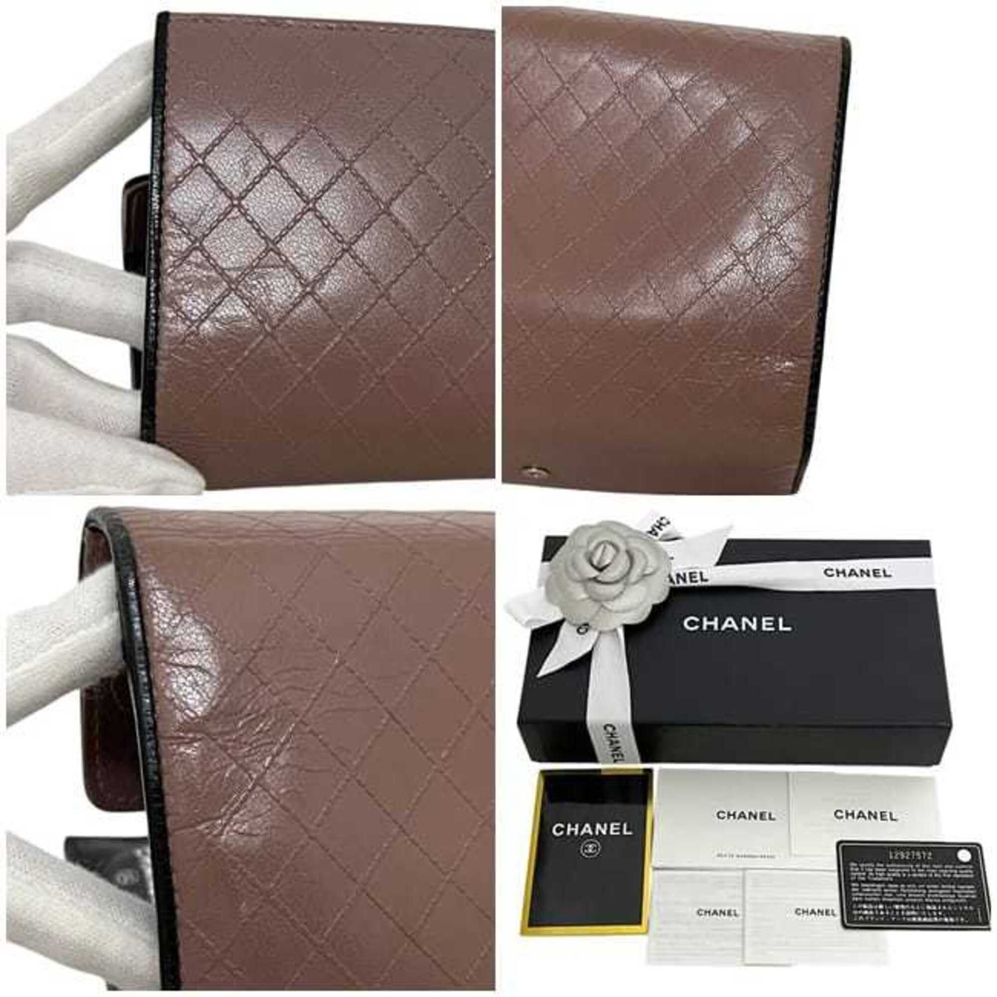Chanel Chanel Tri-fold Long Wallet, Pink Beige, Black, Bicolore, Coco Mark, Leather, 1 CHANEL Size ONE SIZE - 11 Thumbnail