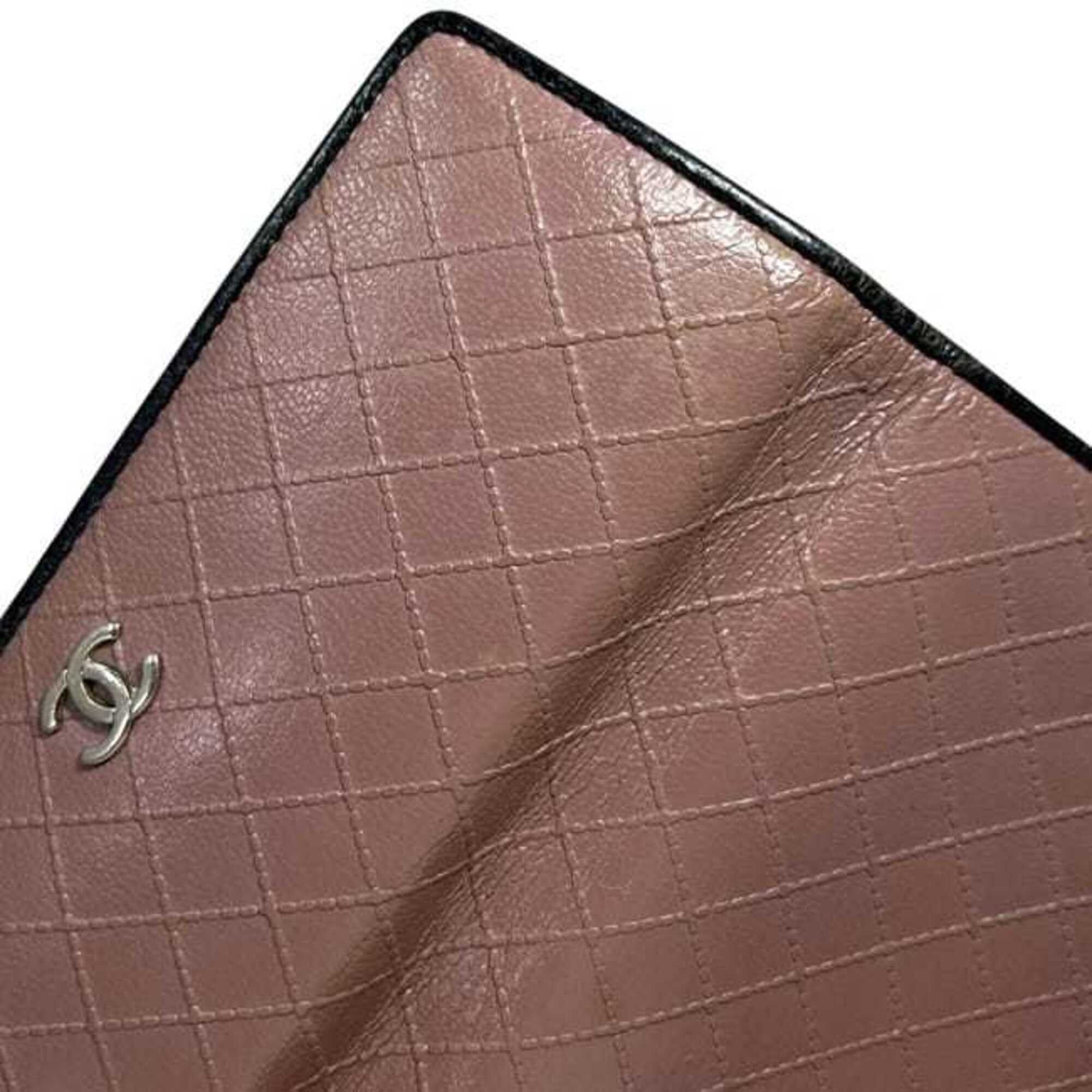 Chanel Chanel Tri-fold Long Wallet, Pink Beige, Black, Bicolore, Coco Mark, Leather, 1 CHANEL Size ONE SIZE - 10 Thumbnail