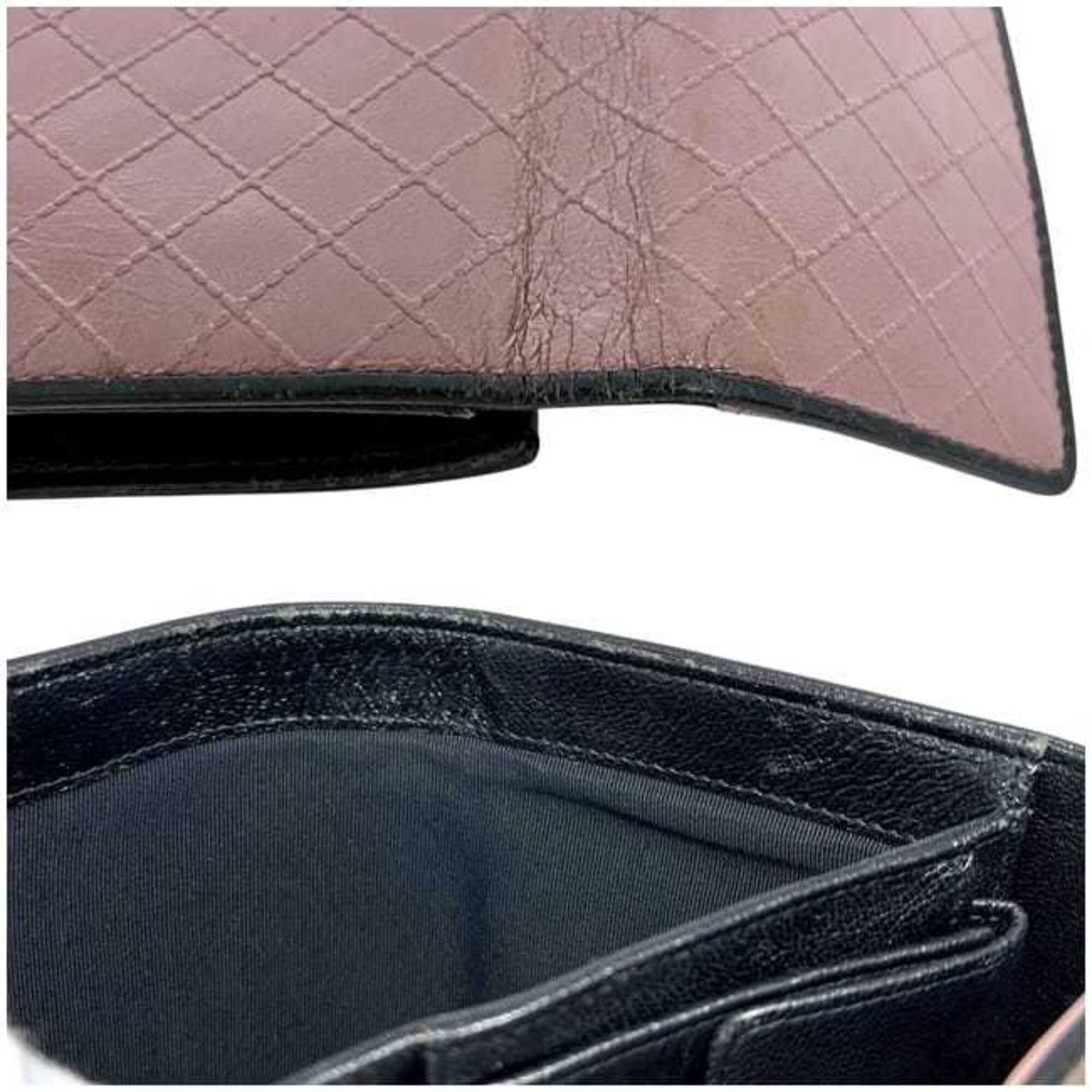 Chanel Chanel Tri-fold Long Wallet, Pink Beige, Black, Bicolore, Coco Mark, Leather, 1 CHANEL Size ONE SIZE - 4 Thumbnail