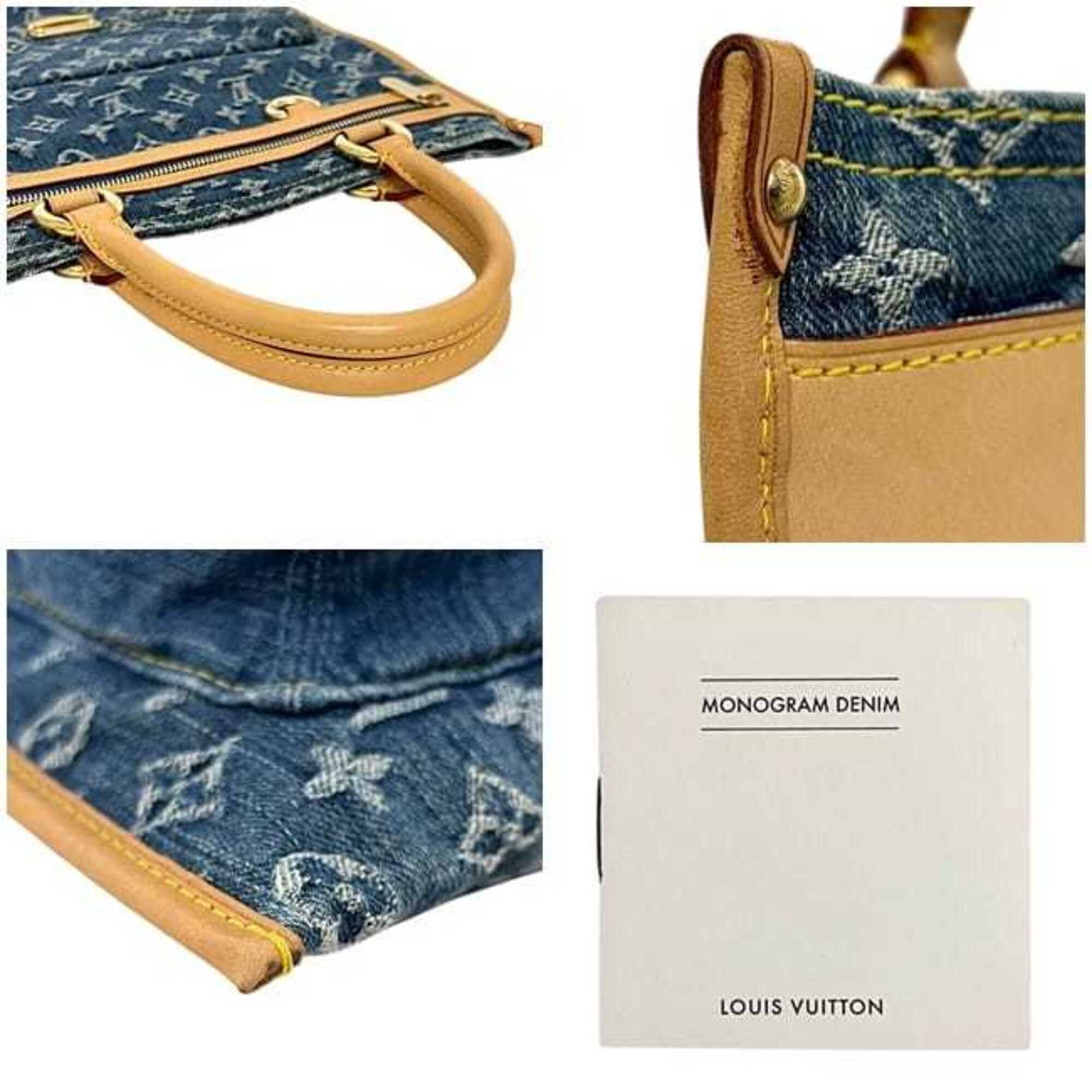 Louis Vuitton Louis Vuitton Flat Shopper Bag, Blue, Monogram Denim, M95018, Tote Natural Leather, AS0055 LOUIS VUITTON Size ONE SIZE - 11 Thumbnail