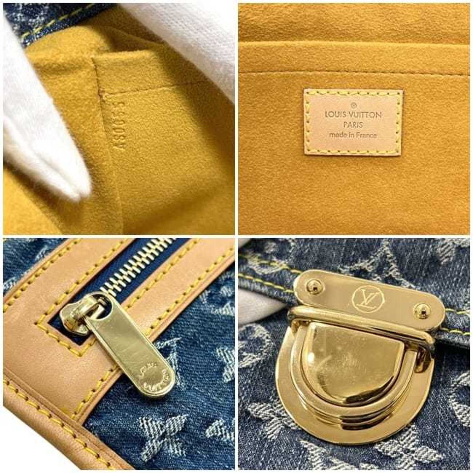 Louis Vuitton Louis Vuitton Flat Shopper Bag, Blue, Monogram Denim, M95018, Tote Natural Leather, AS0055 LOUIS VUITTON Size ONE SIZE - 4 Thumbnail