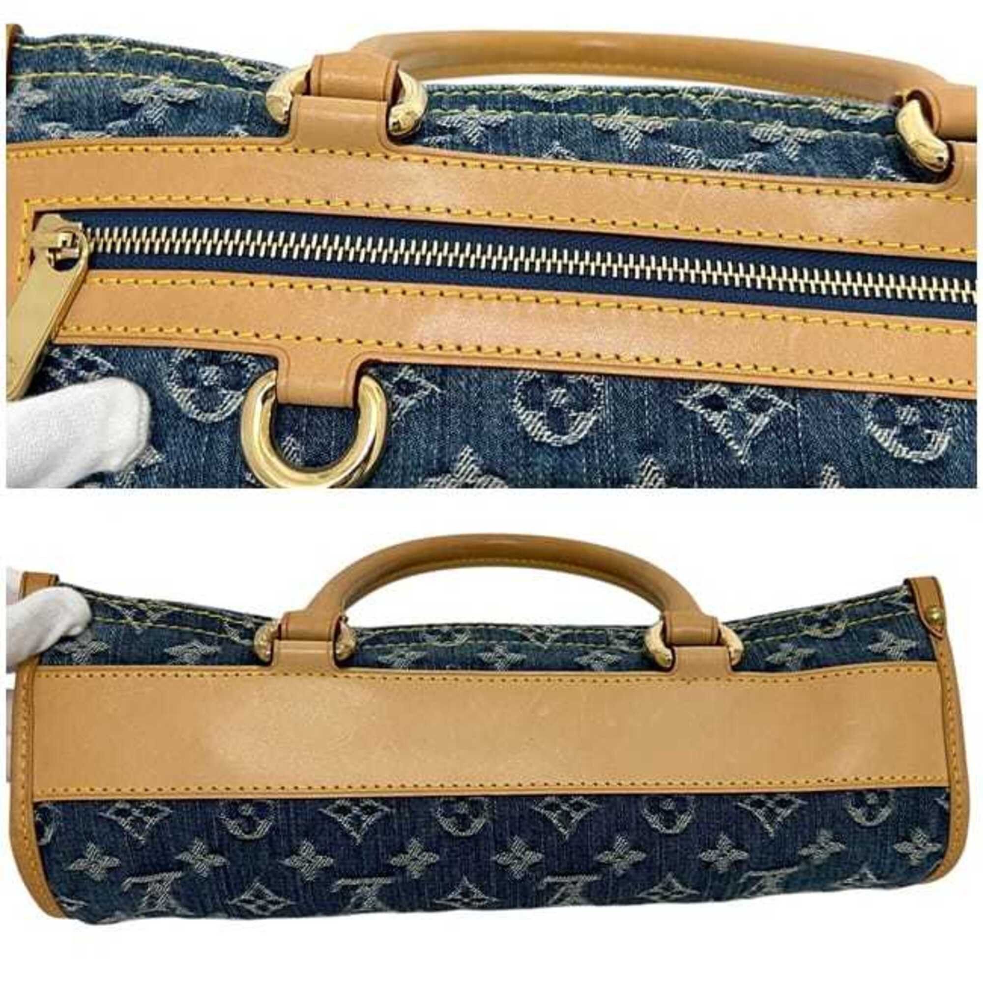 Louis Vuitton Louis Vuitton Flat Shopper Bag, Blue, Monogram Denim, M95018, Tote Natural Leather, AS0055 LOUIS VUITTON Size ONE SIZE - 5 Thumbnail