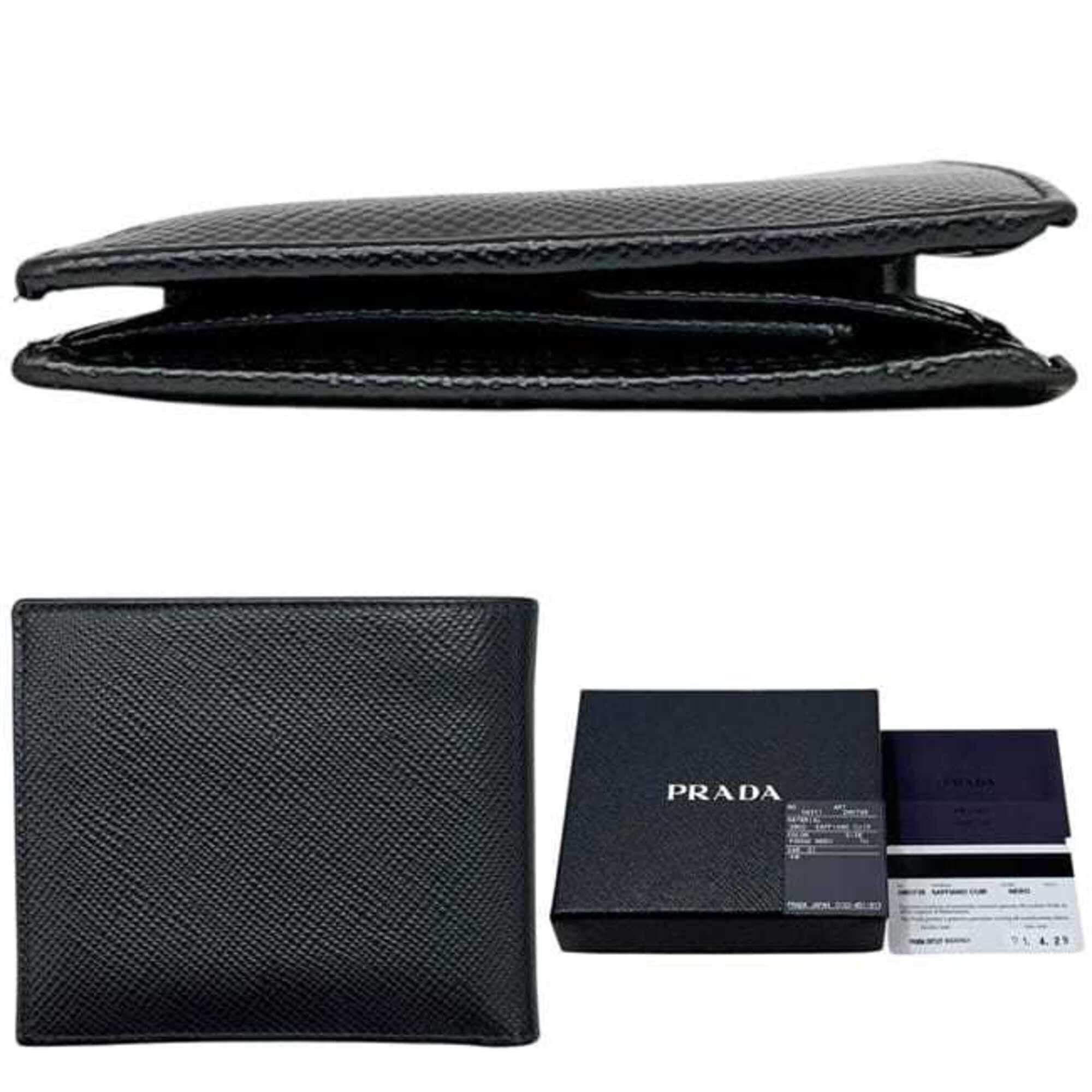 Prada Prada bi-fold wallet, black (NERO), 2MO738, Saffiano leather, CUIR 62 A PRADA Size ONE SIZE - 3 Thumbnail