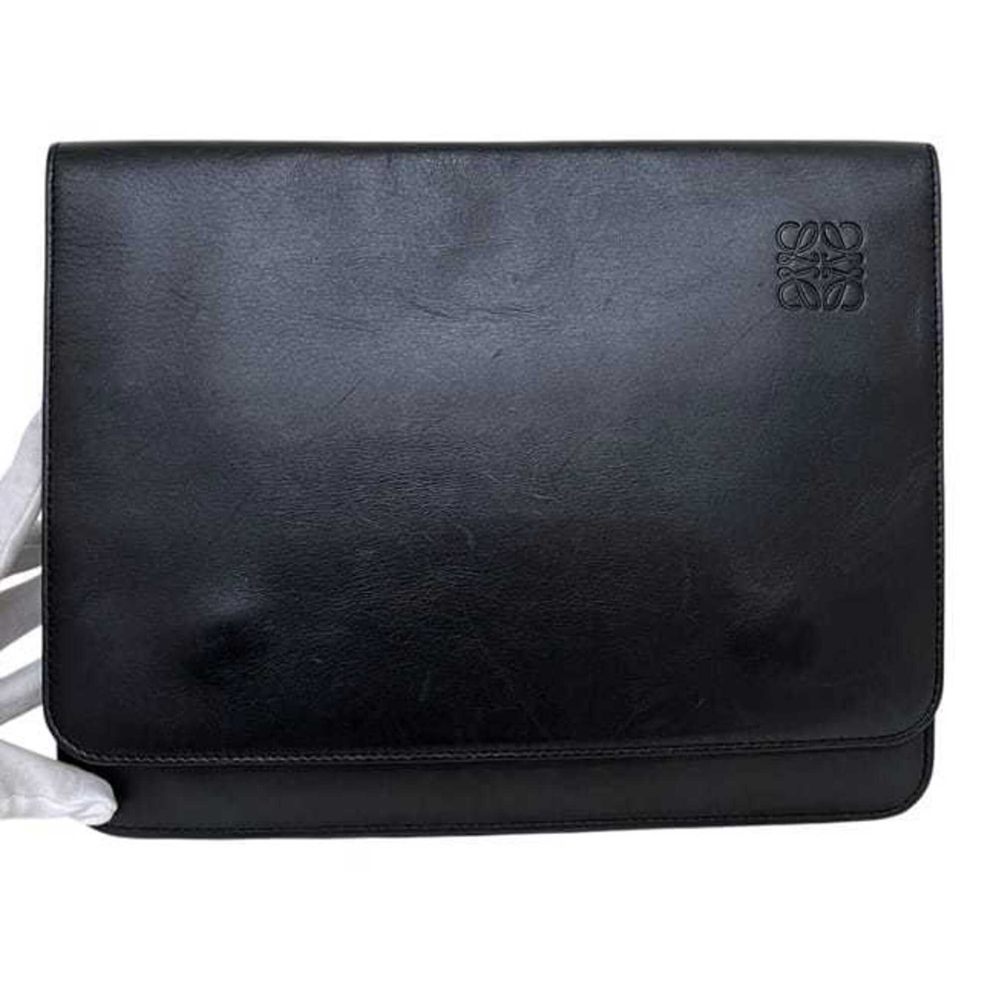 Loewe Loewe Shoulder Bag, Gusset Flat, Black, Anagram, Crossbody, Leather, 651934 LOEWE Size ONE SIZE - 8 Thumbnail