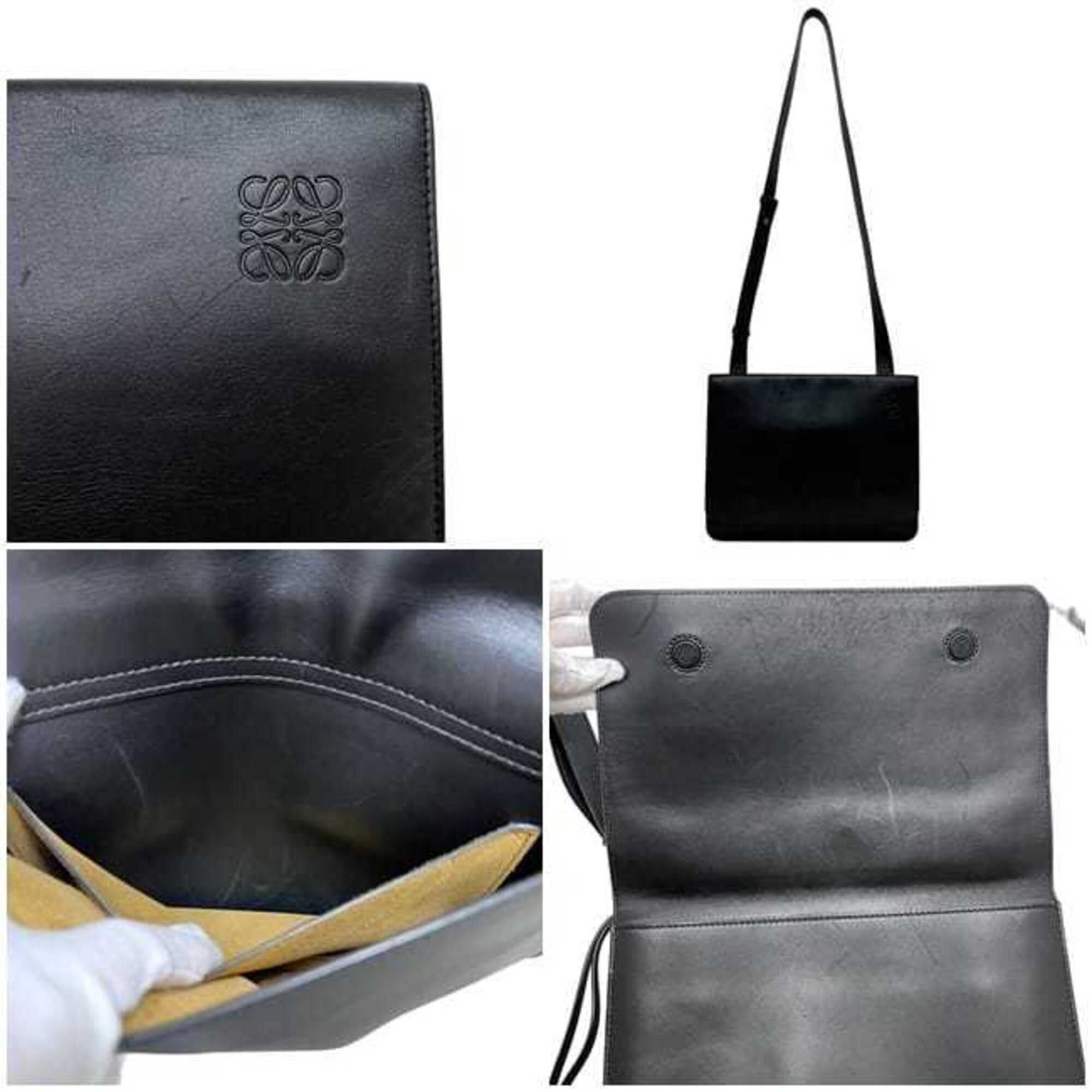 Loewe Loewe Shoulder Bag, Gusset Flat, Black, Anagram, Crossbody, Leather, 651934 LOEWE Size ONE SIZE - 5 Thumbnail