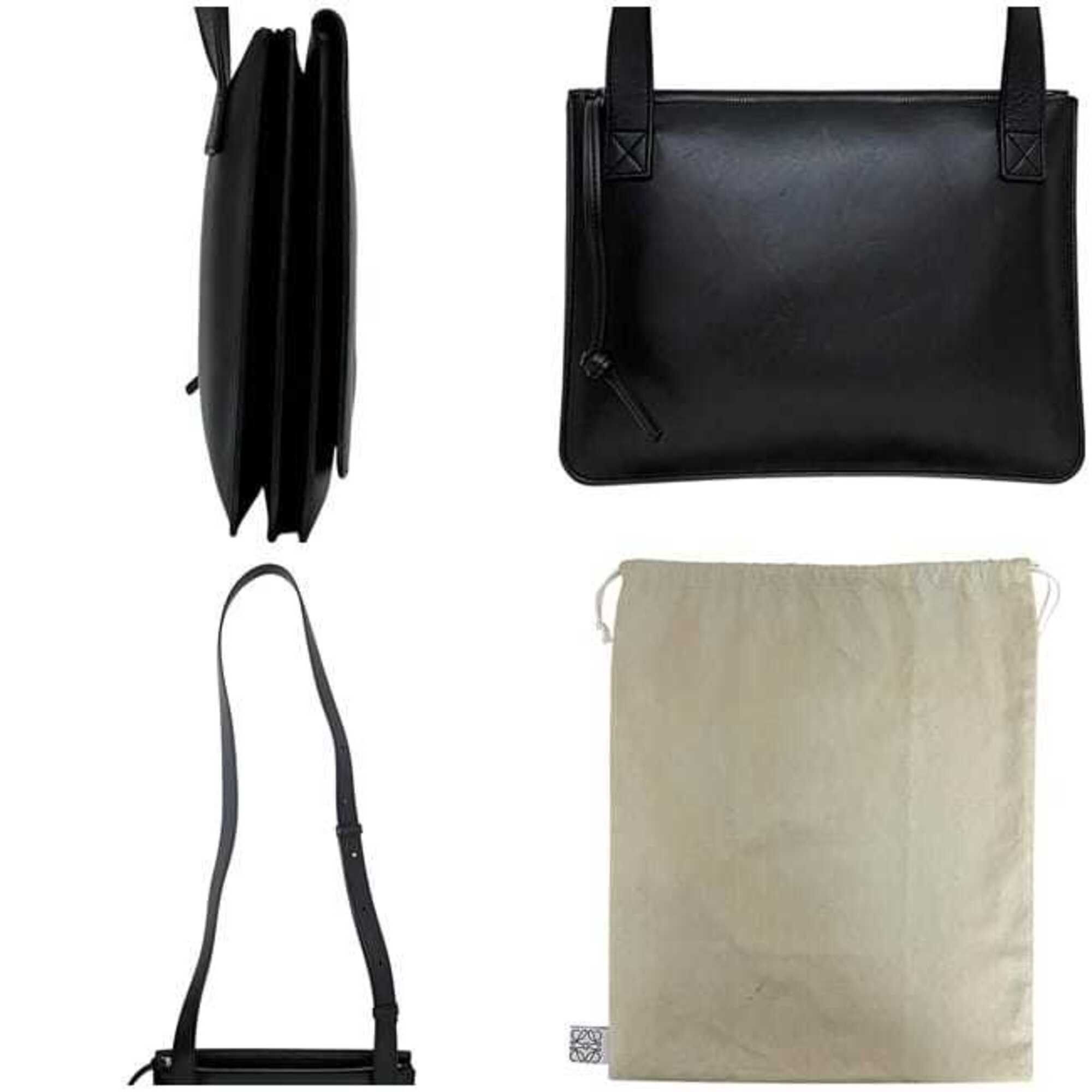 Loewe Loewe Shoulder Bag, Gusset Flat, Black, Anagram, Crossbody, Leather, 651934 LOEWE Size ONE SIZE - 3 Thumbnail